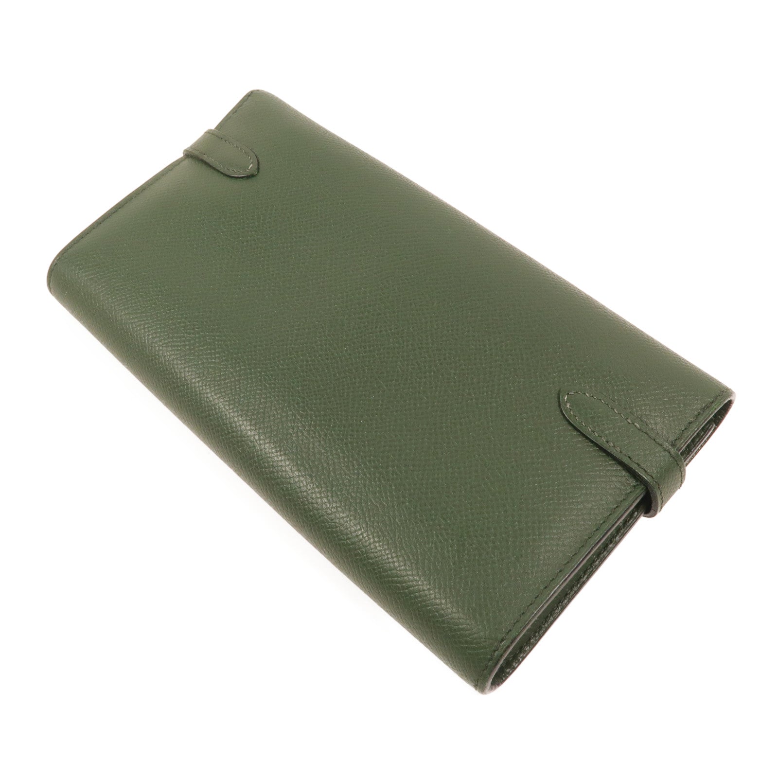 HERMES Epsom皮革Kelly Wallet長錢包Vert Anglais