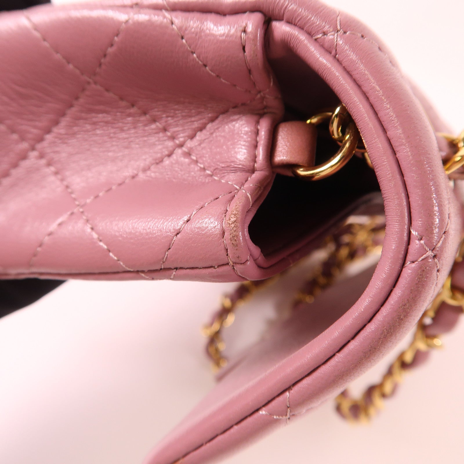 CHANEL 羊皮皮革Mini Classic金扣鏈帶肩背袋