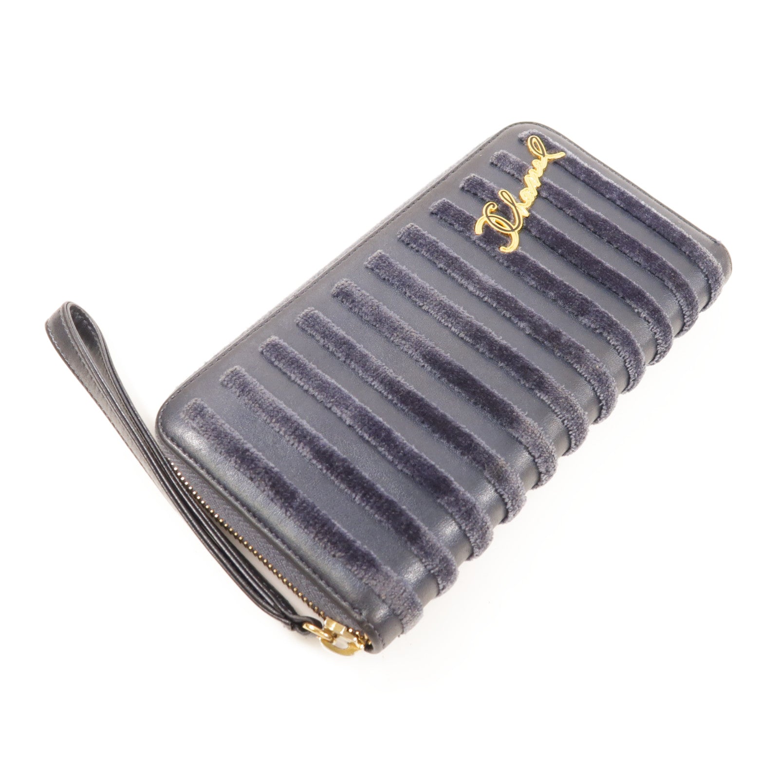 CHANEL 牛皮皮革Long Wallet金扣長錢包