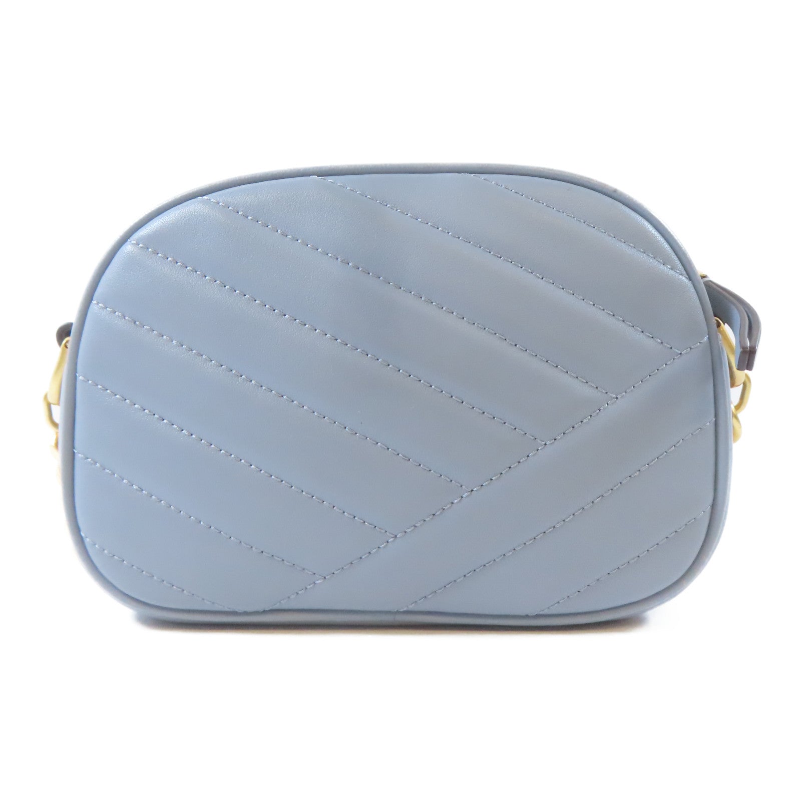Tory Burch 牛皮皮革Shoulder Bag金扣肩背袋淺藍色
