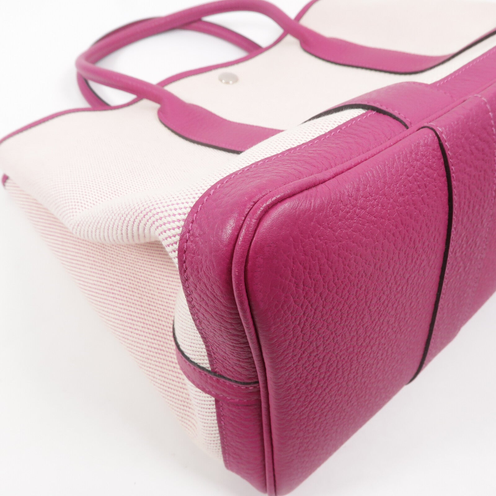 HERMES 帆布Garden Party PM手挽袋Rose Pourpre