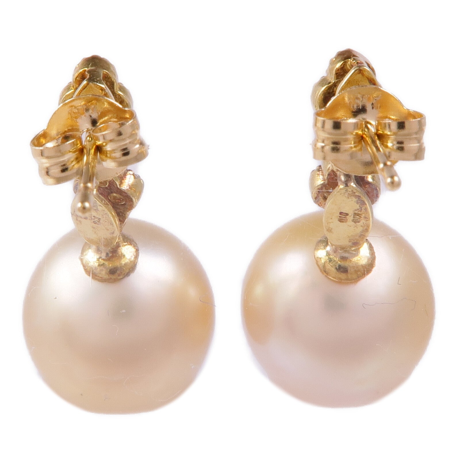 JEWELRY 18K黃金Pearl Diamond Earrings珍珠/鑽石耳環