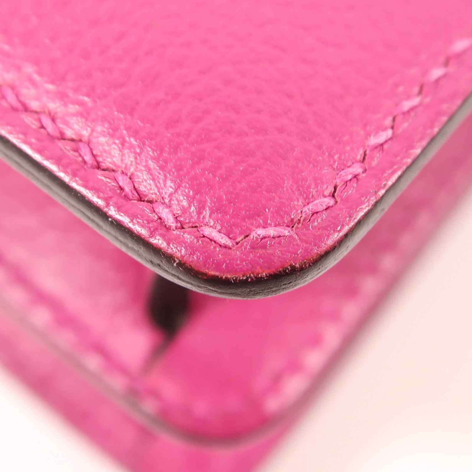 HERMES Evercolor皮革Roulis Mini銀扣肩背袋Rose Pourpre