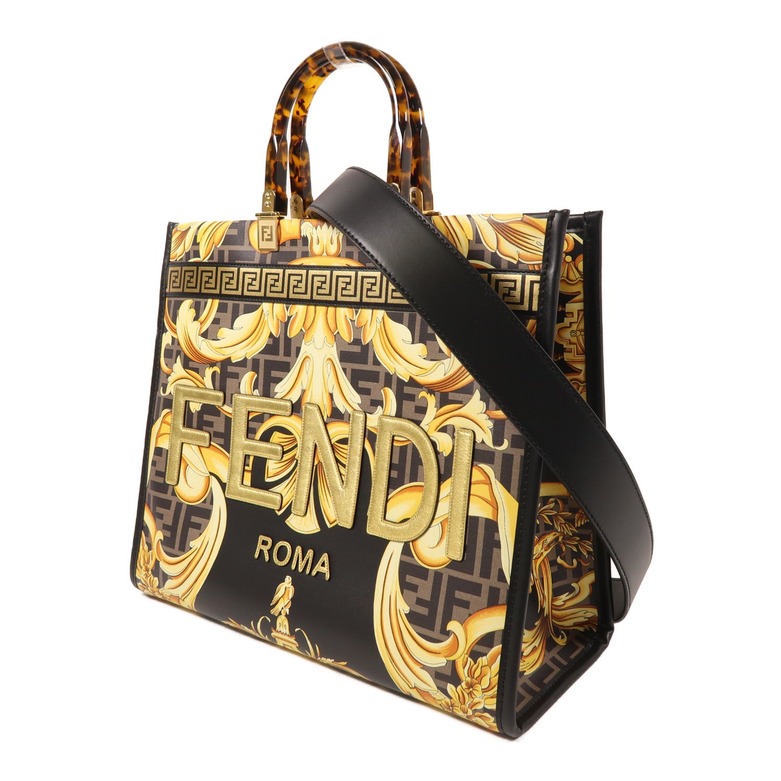 FENDI 皮革Sunshine Tote Bag金扣手挽肩背兩用袋
