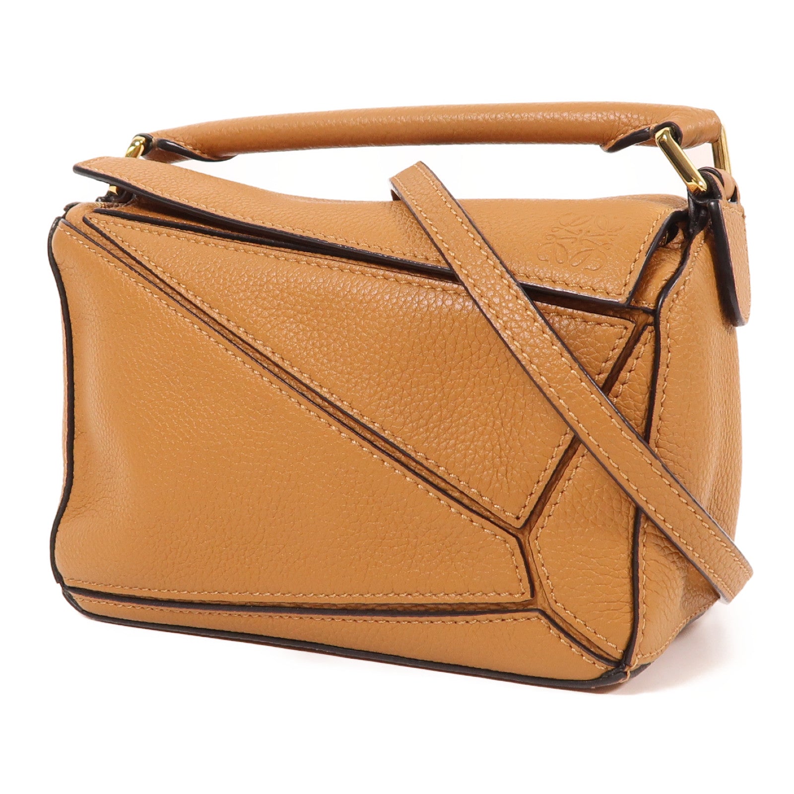 LOEWE 牛皮皮革Small Puzzle金扣手挽肩背兩用袋