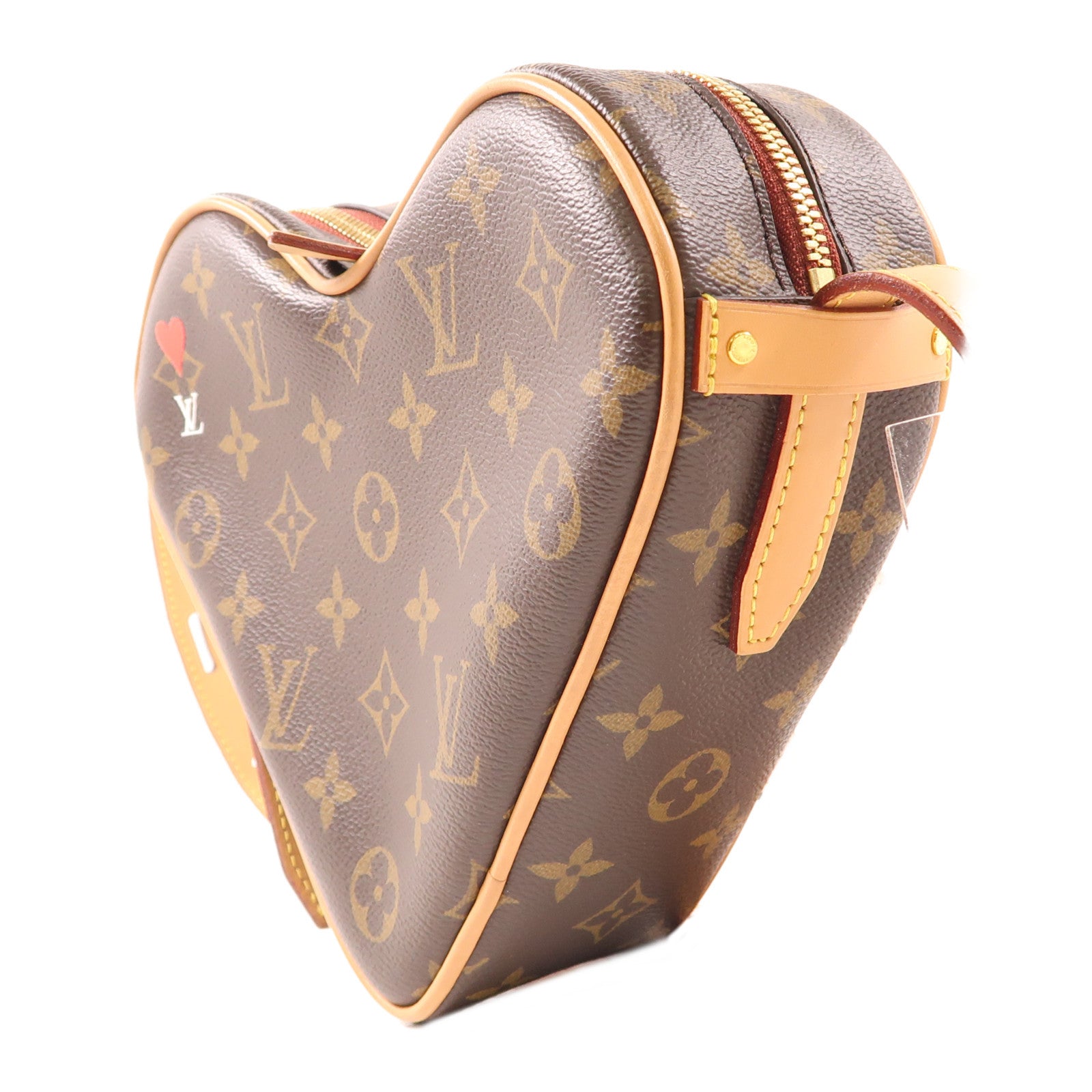 LOUIS VUITTON Monogram Game On Sac Coeur金扣肩背袋棕色