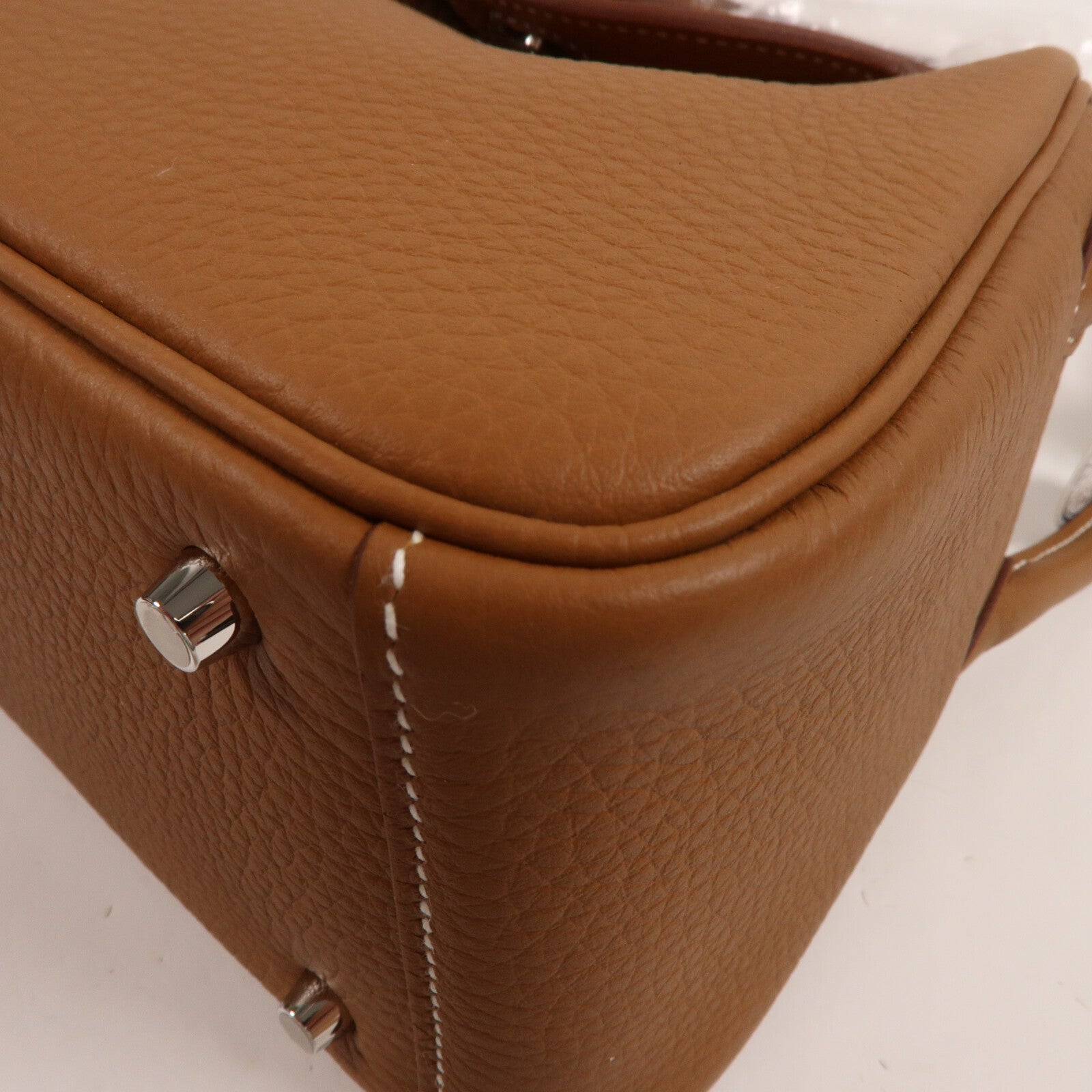 HERMES Clemence皮革Mini Lindy手挽肩背兩用袋Gold