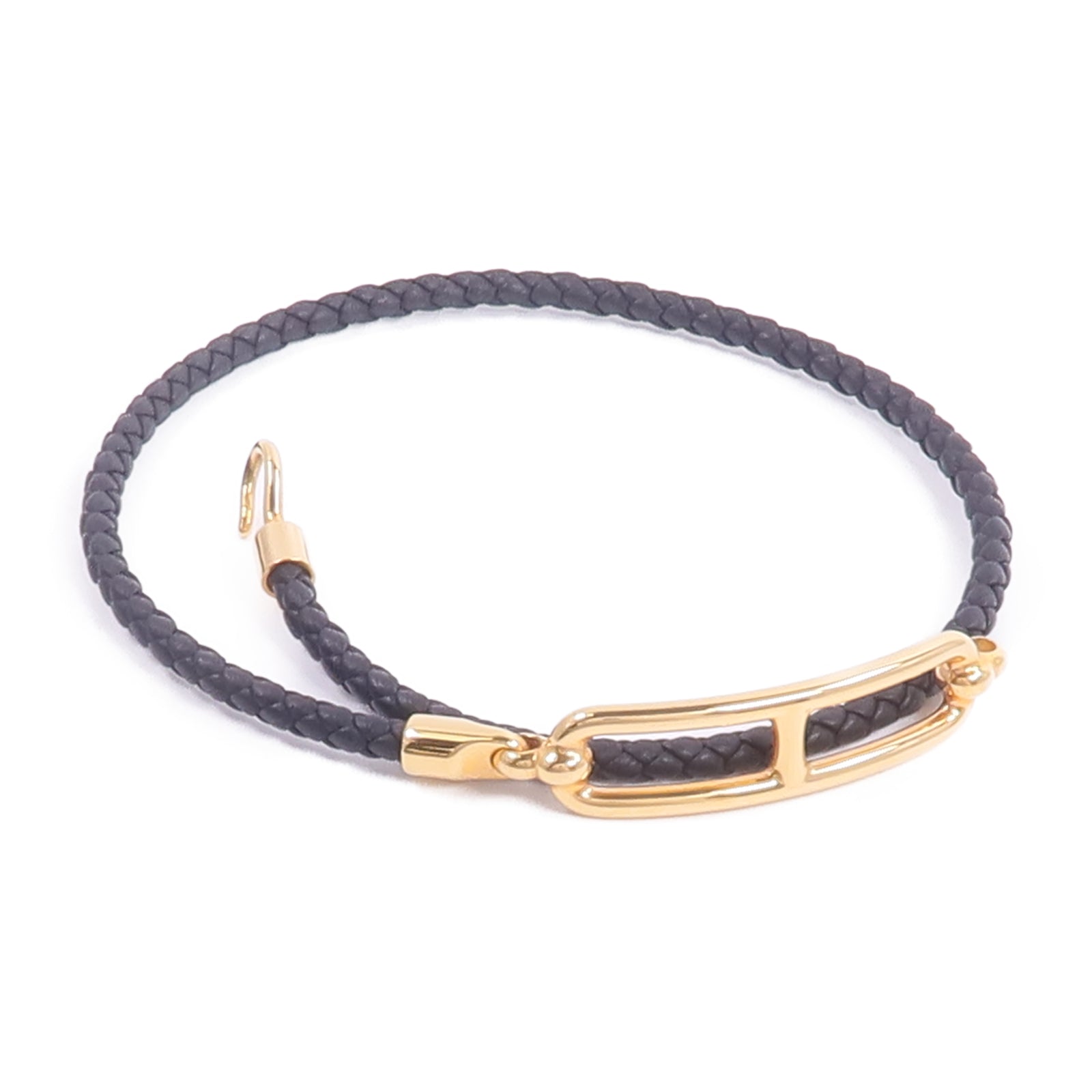 HERMES Swift皮革Roulis Double Tour Bracelet手帶Noir