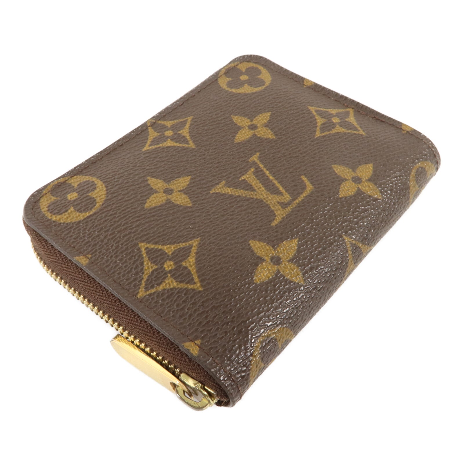 LOUIS VUITTON Monogram Zippy Coin Purse金扣零錢包棕色