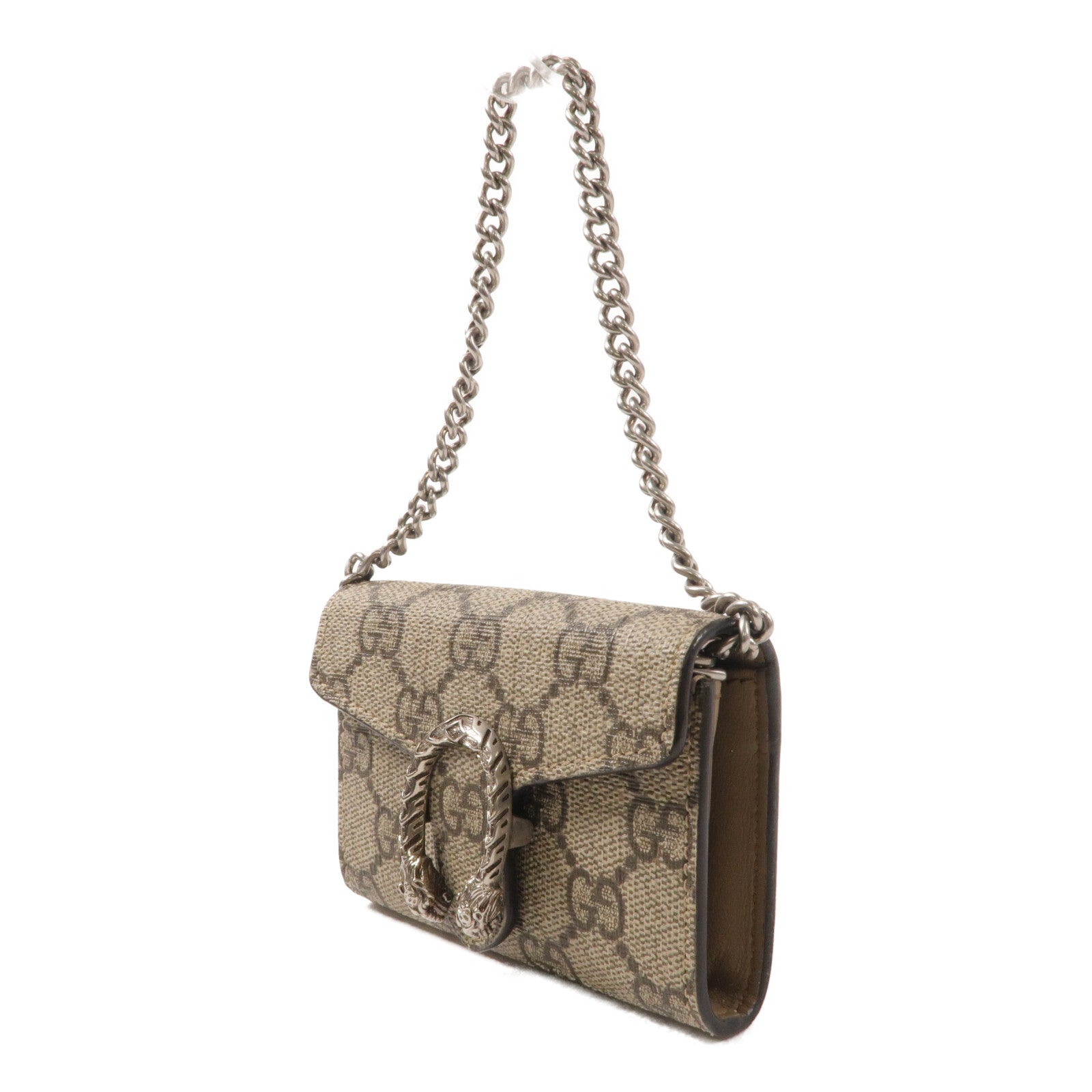 GUCCI 塗層帆布Dionysus Chain Wallet鏈帶手挽袋