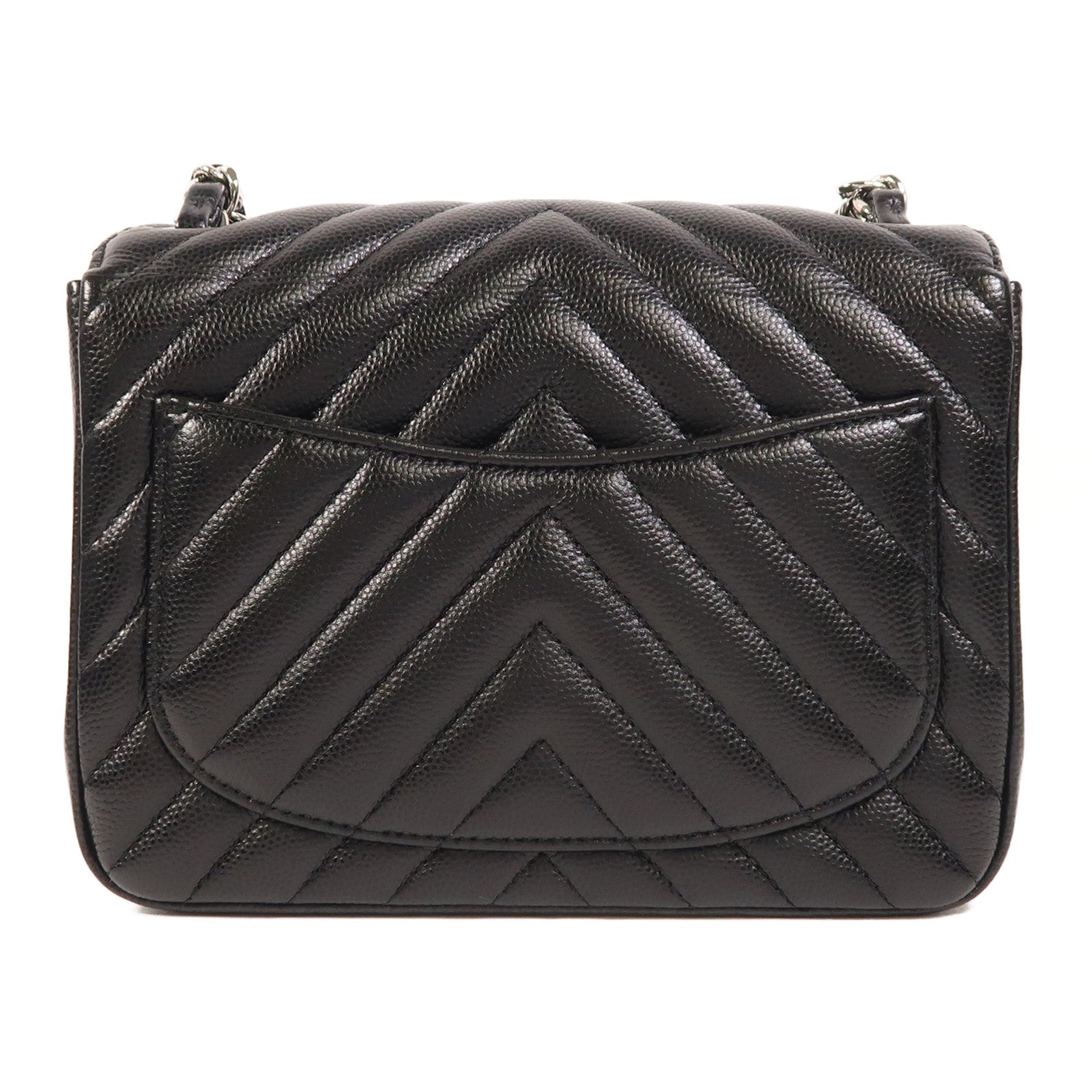 CHANEL 牛皮皮革Mini Classic 17銀扣鏈帶肩背袋