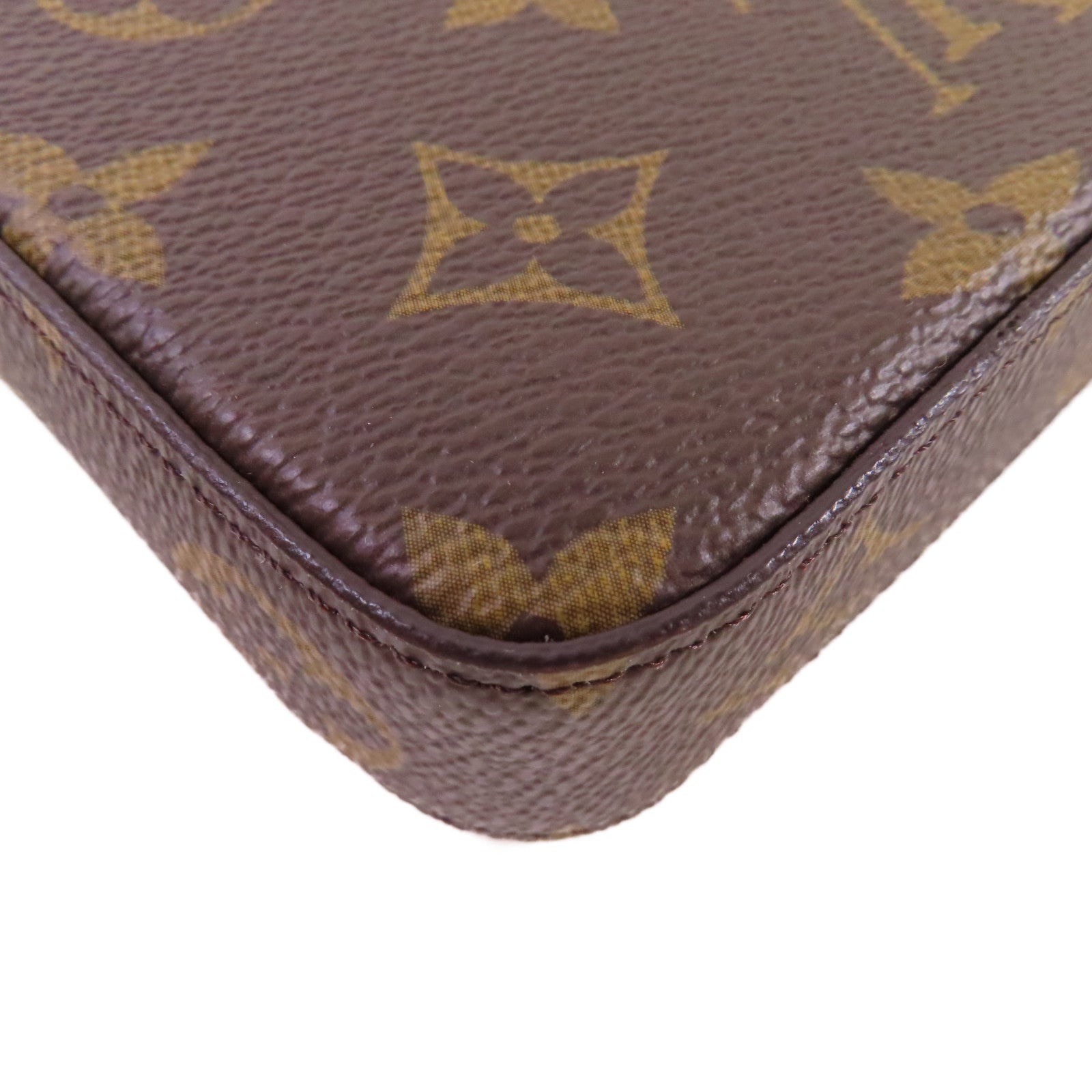 LOUIS VUITTON Monogram Felicie Pochette Shoulder Bag金扣鏈帶肩背袋啡色