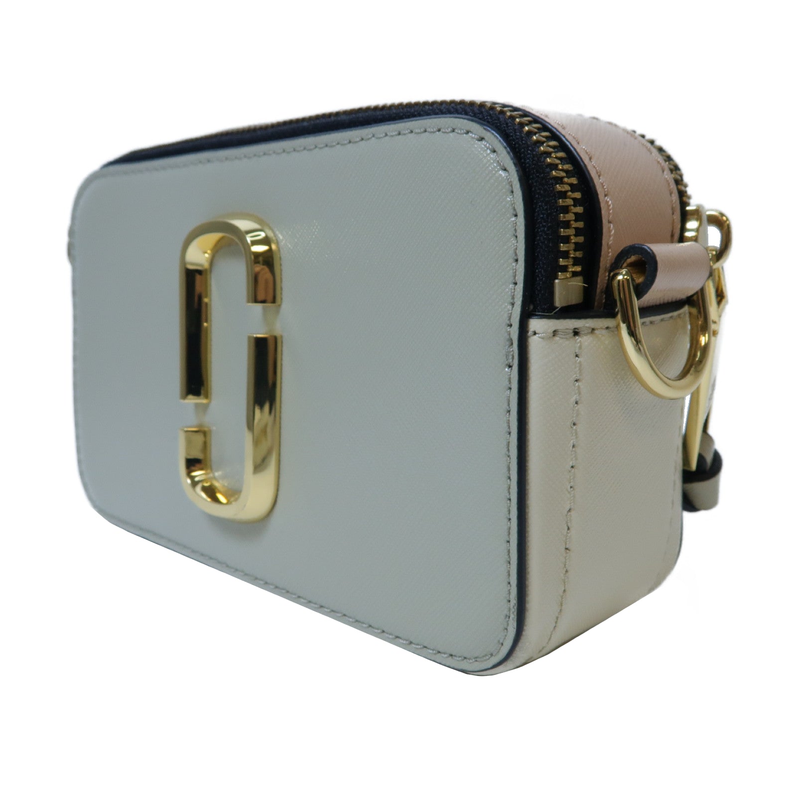 MARC JACOBS 牛皮皮革Camera Bag金扣肩背袋米色