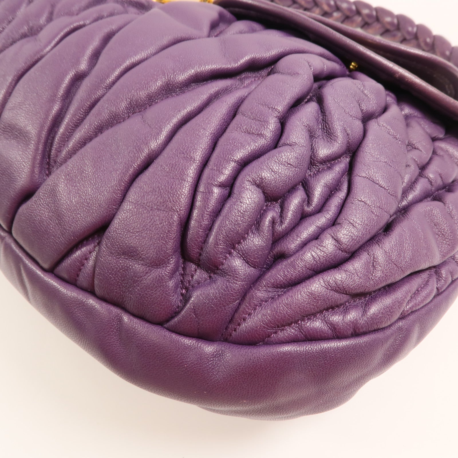 Miu Miu 羊皮皮革Shoulder Bag金扣手挽肩背兩用袋