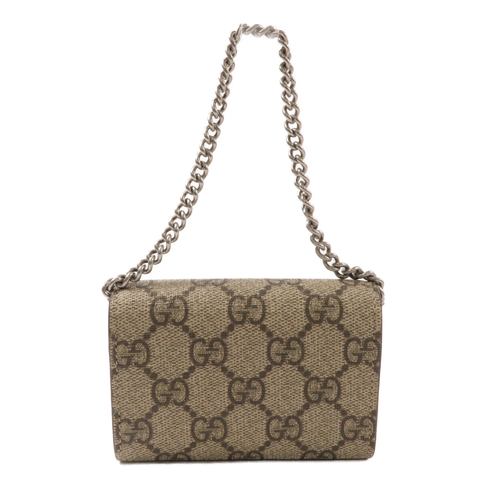 GUCCI 塗層帆布Dionysus Chain Wallet鏈帶手挽袋