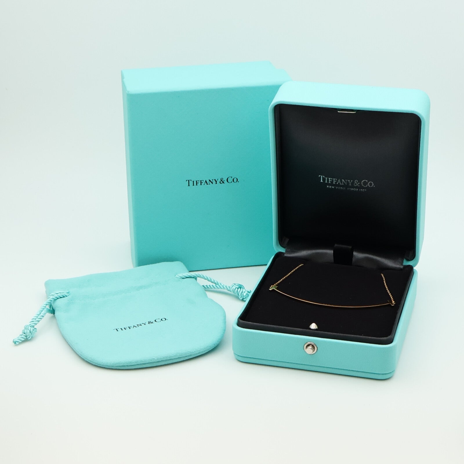 TIFFANY＆CO 18K玫瑰金T-Smile Necklace項鏈