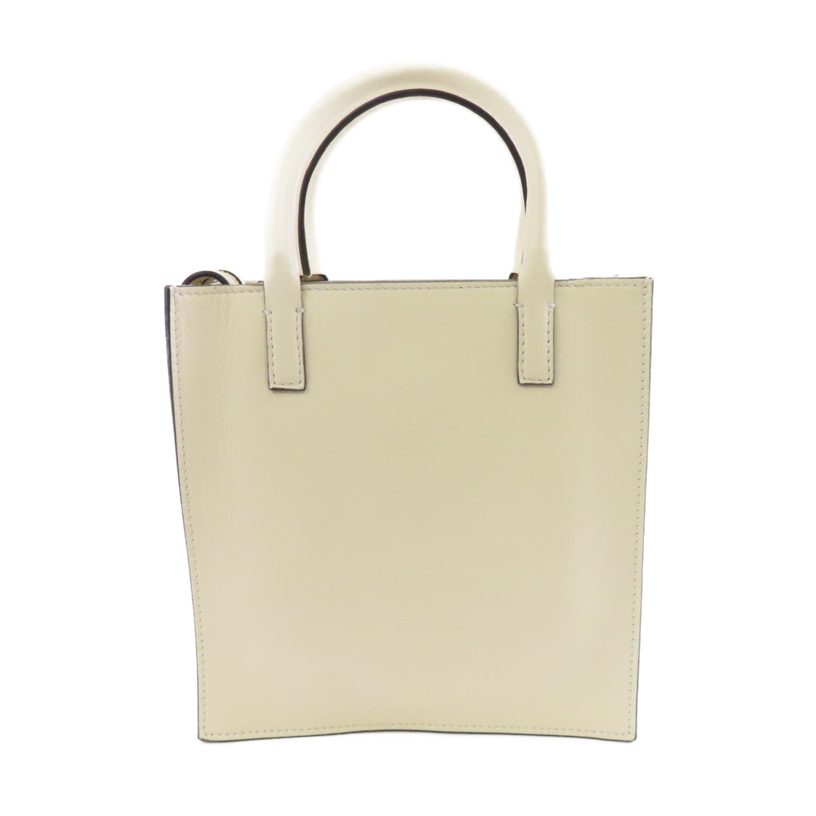 Valentino 牛皮皮革Shoulder Bag金扣手挽肩背兩用袋白色