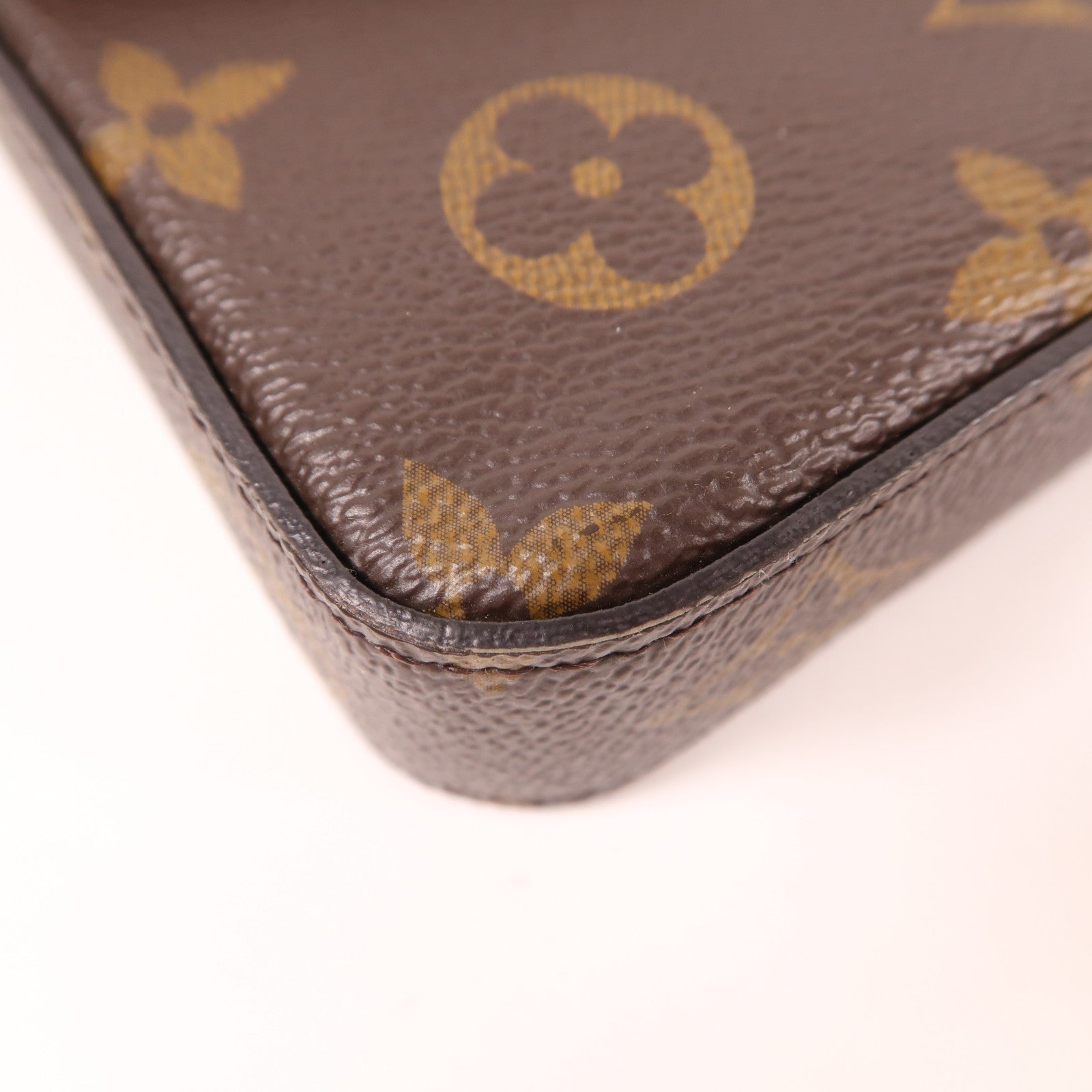 LOUIS VUITTON Monogram Pochette Felicie金扣鏈帶肩背袋棕色