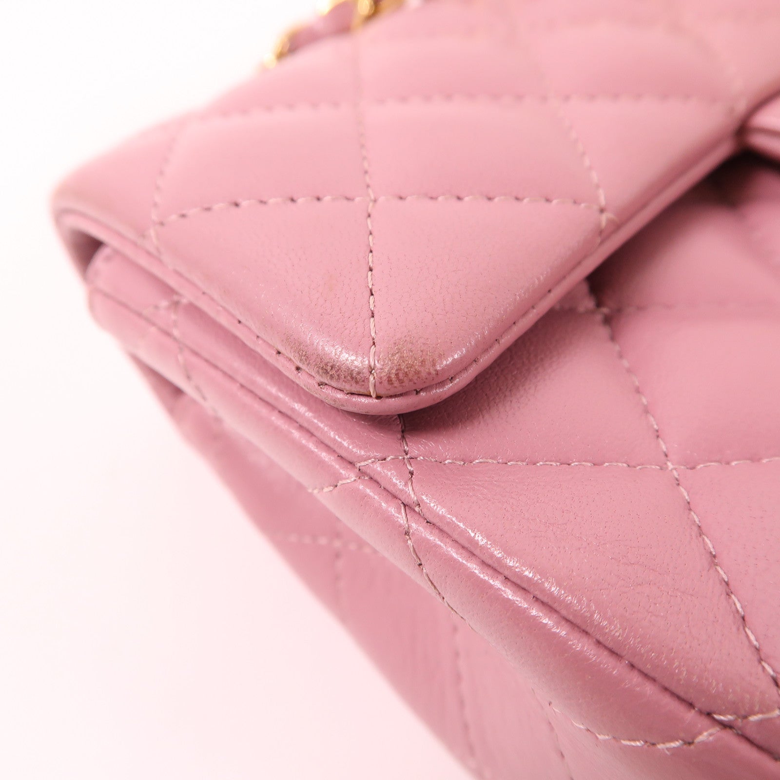 CHANEL 羊皮皮革Mini Classic金扣鏈帶肩背袋