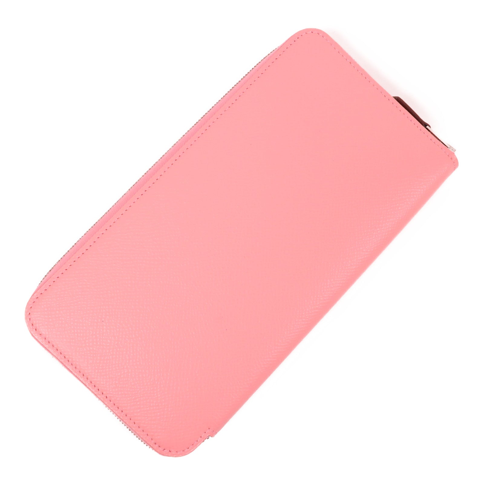 HERMES Epsom皮革Silk In Classic銀扣長錢包Rose Confetti