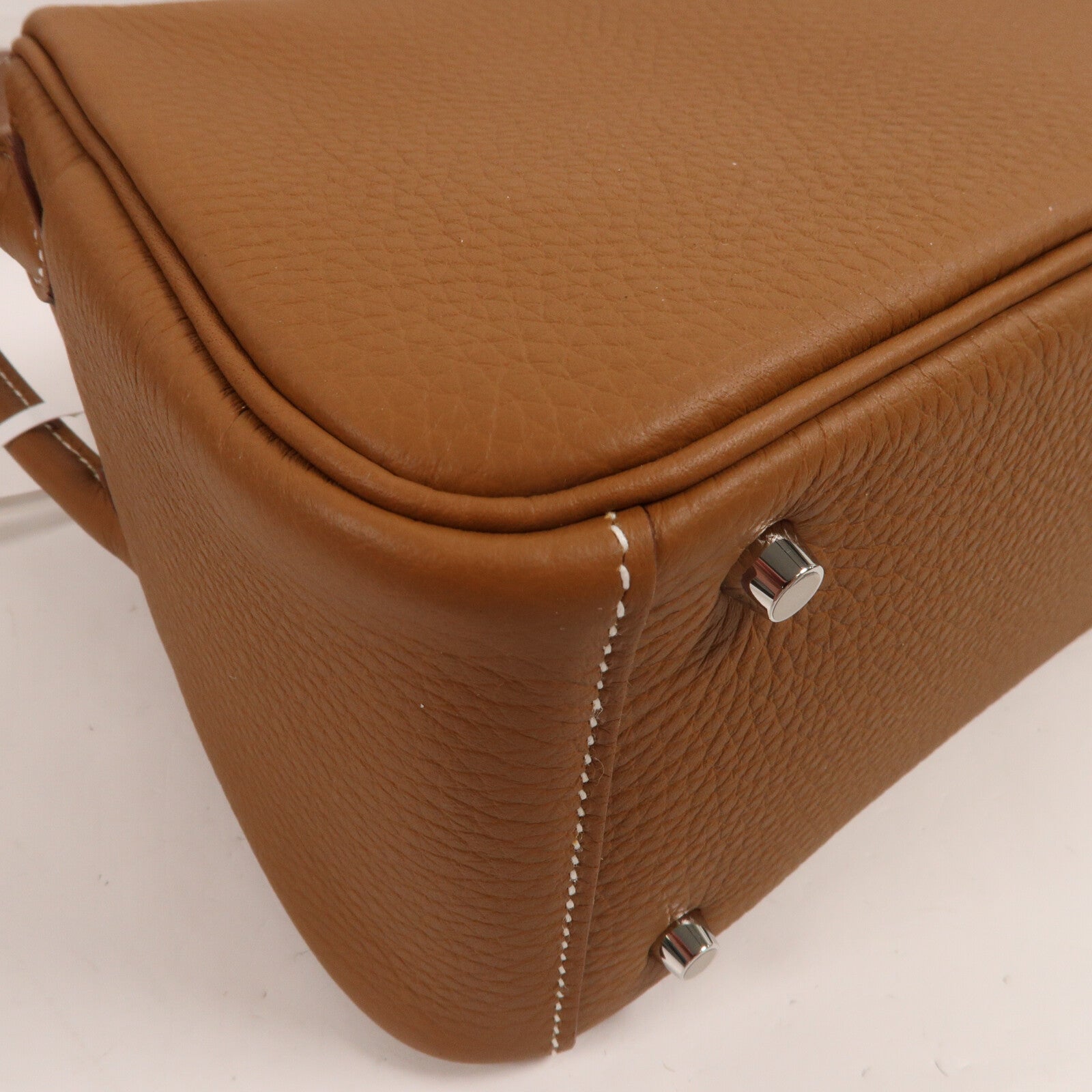 HERMES Clemence皮革Mini Lindy手挽肩背兩用袋Gold
