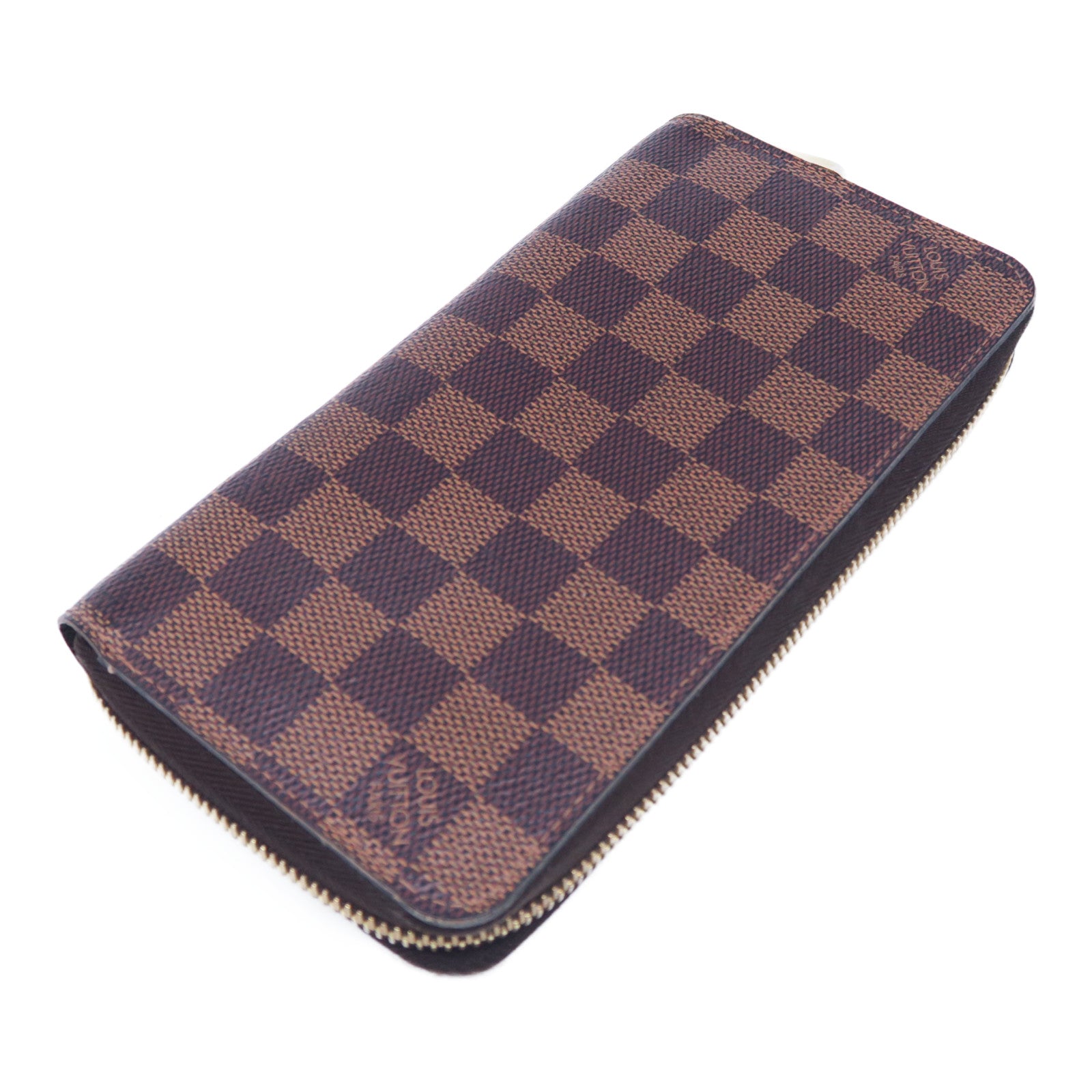 LOUIS VUITTON 【激減優惠】Damier Ebene Zipper Wallet金扣長錢包啡色