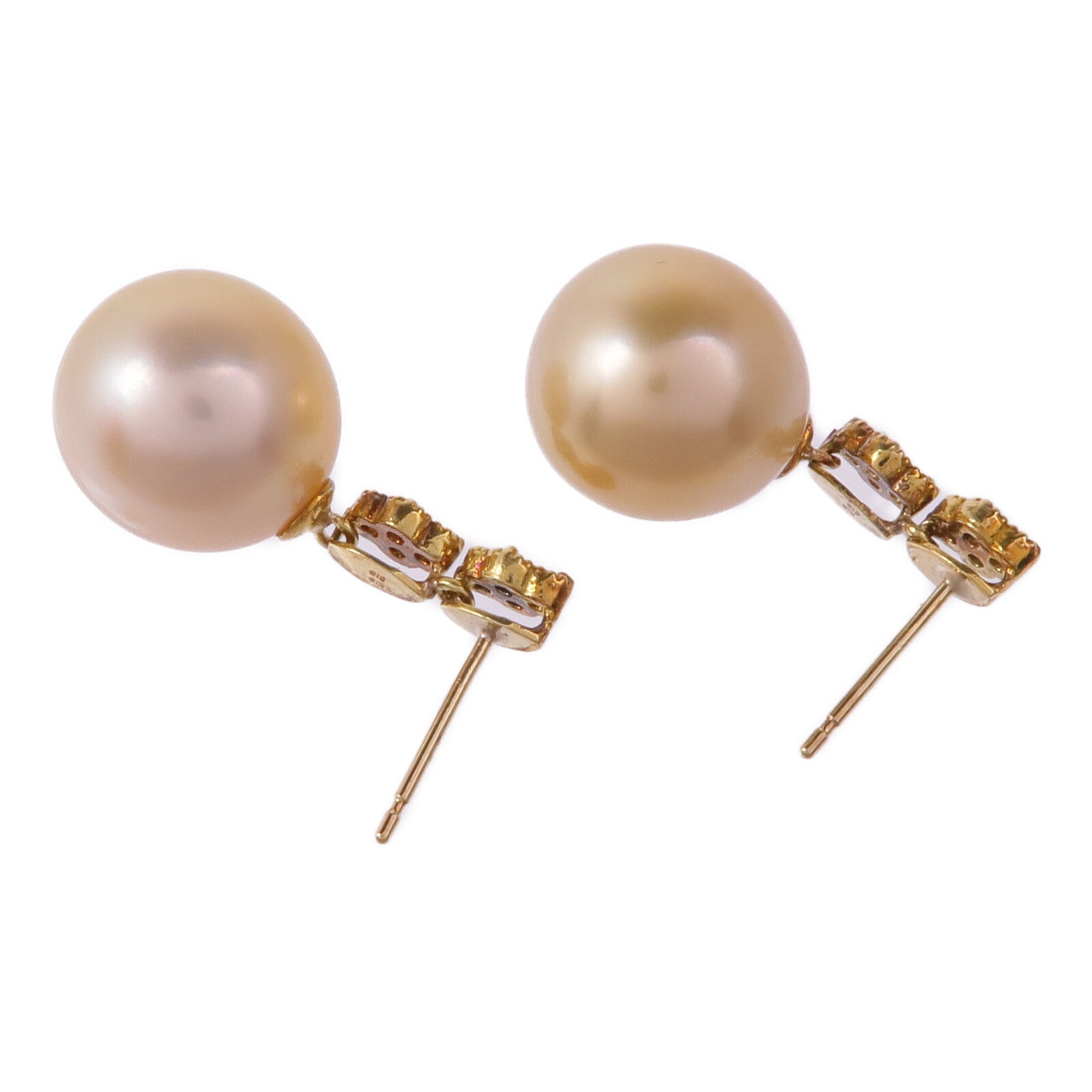 JEWELRY 18K黃金Pearl Diamond Earrings珍珠/鑽石耳環