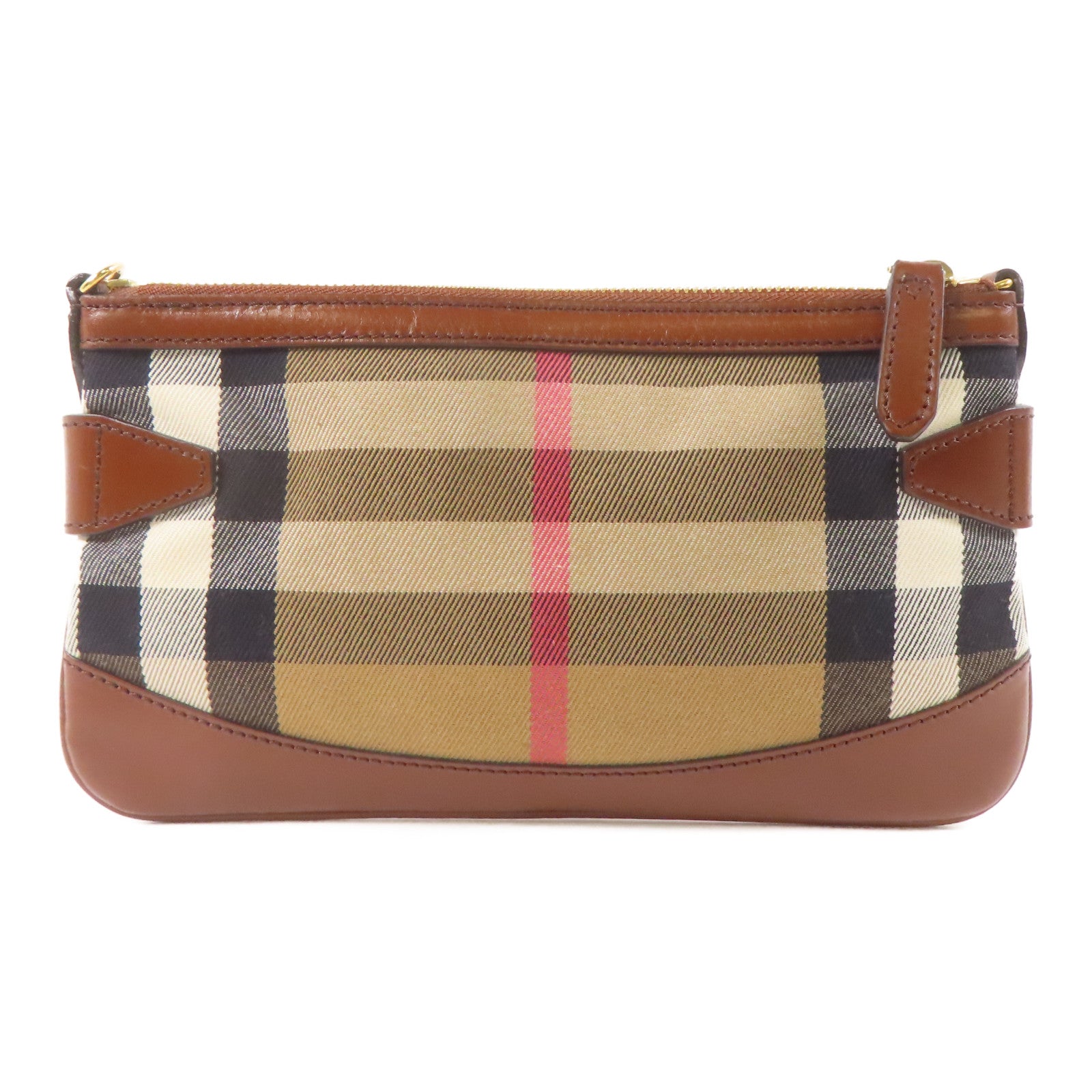 BURBERRY 帆布/皮革Shoulder Bag金扣肩背袋棕色/卡其色