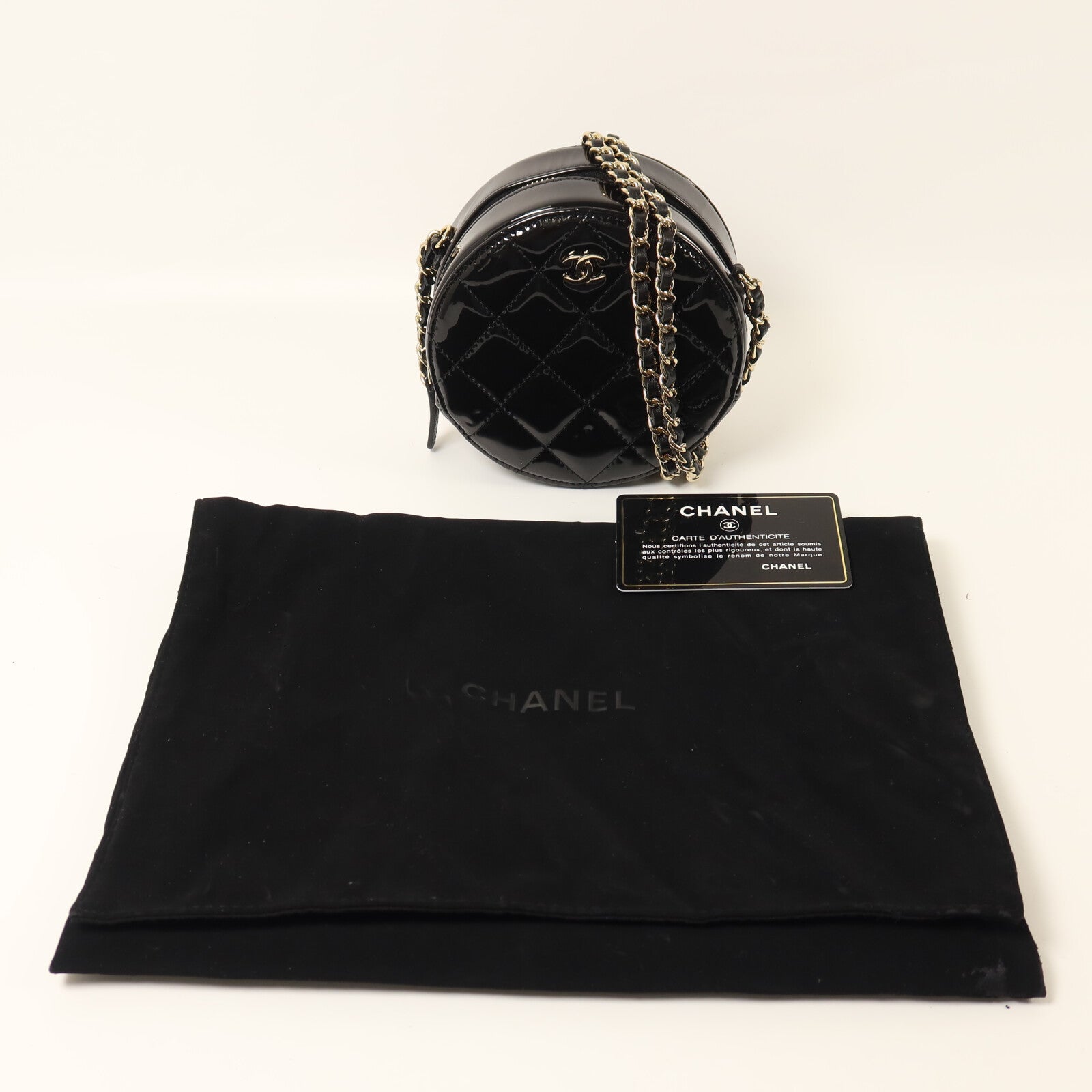 CHANEL 漆皮皮革Chain Shoulder鏈帶肩背袋