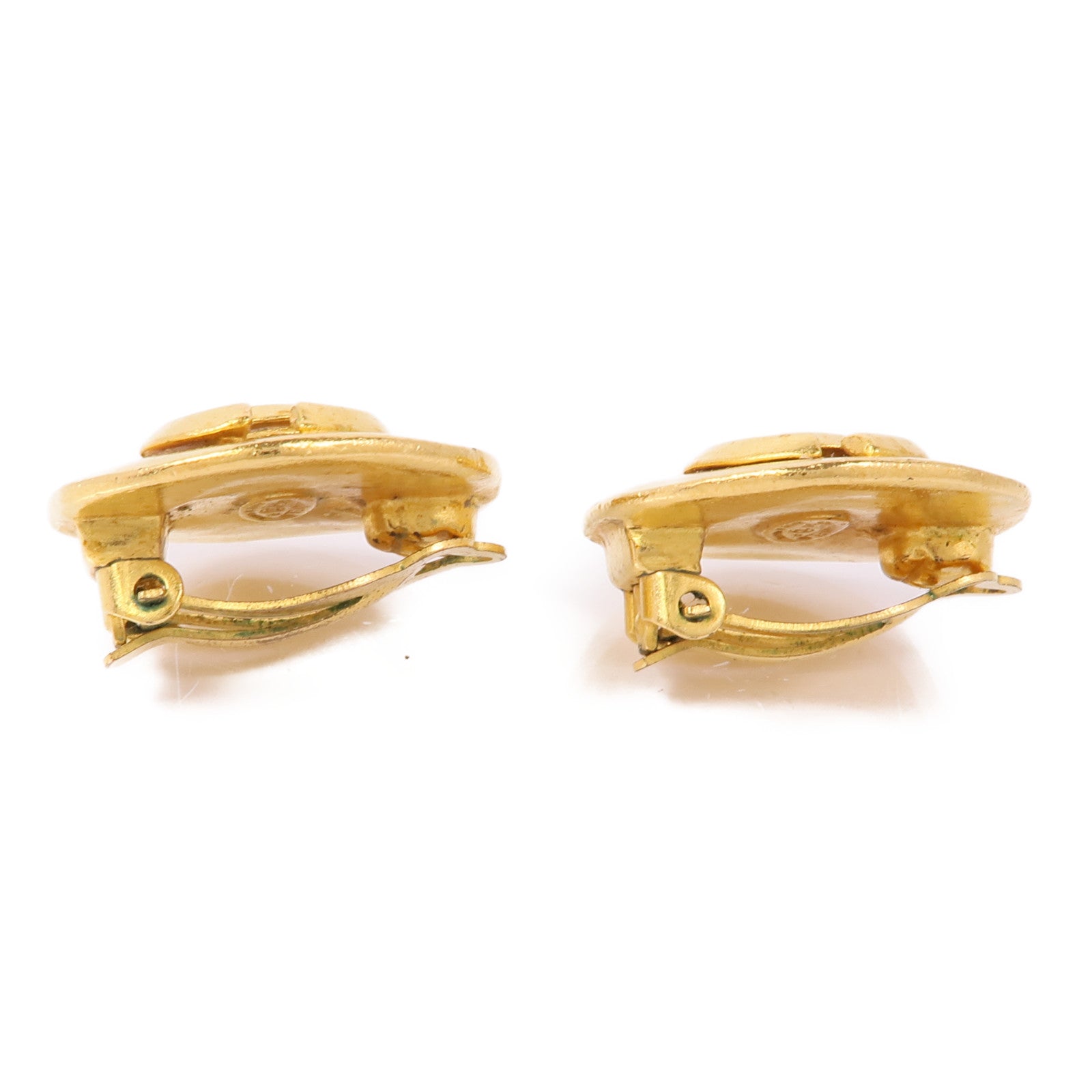 CHANEL CC Earrings Metal Gold
