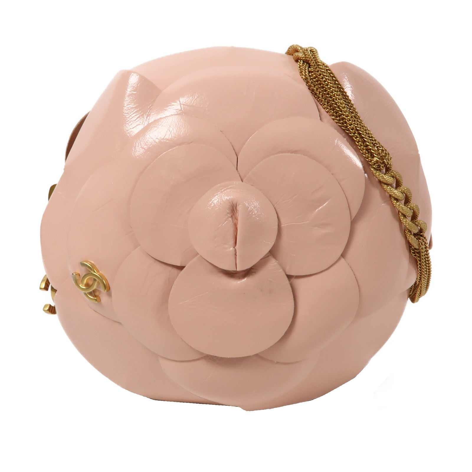 CHANEL 【激減優惠】牛皮皮革Camellia Evening金扣鏈帶肩背袋粉紅色
