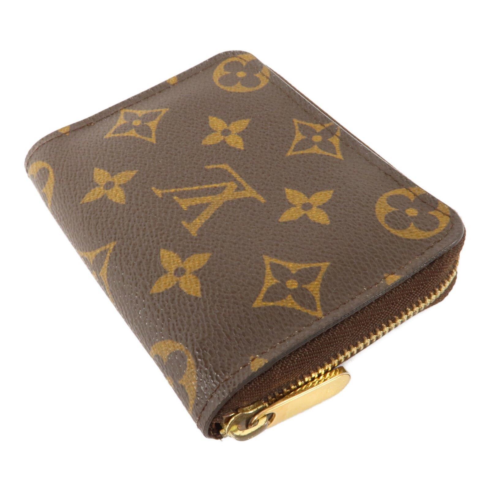 LOUIS VUITTON Monogram Zippy Coin Purse金扣零錢包棕色