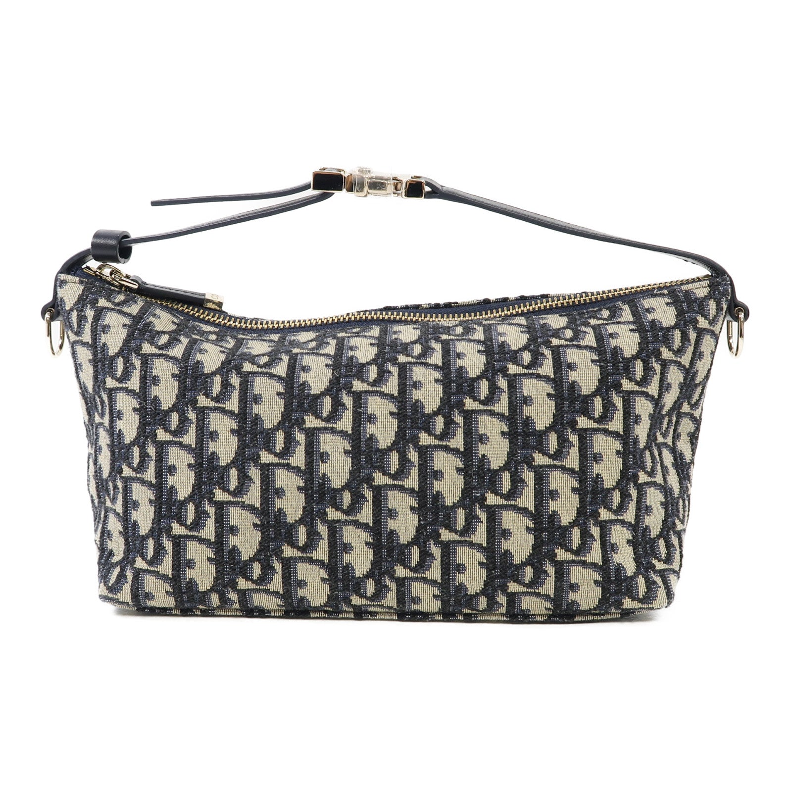 Dior 帆布Travel Nomad Pouch金扣手拿包藍色