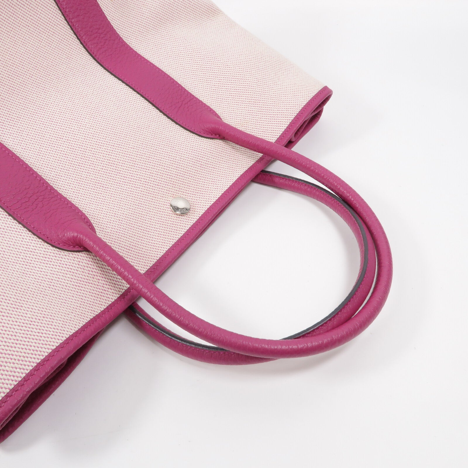 HERMES 帆布Garden Party PM手挽袋Rose Pourpre