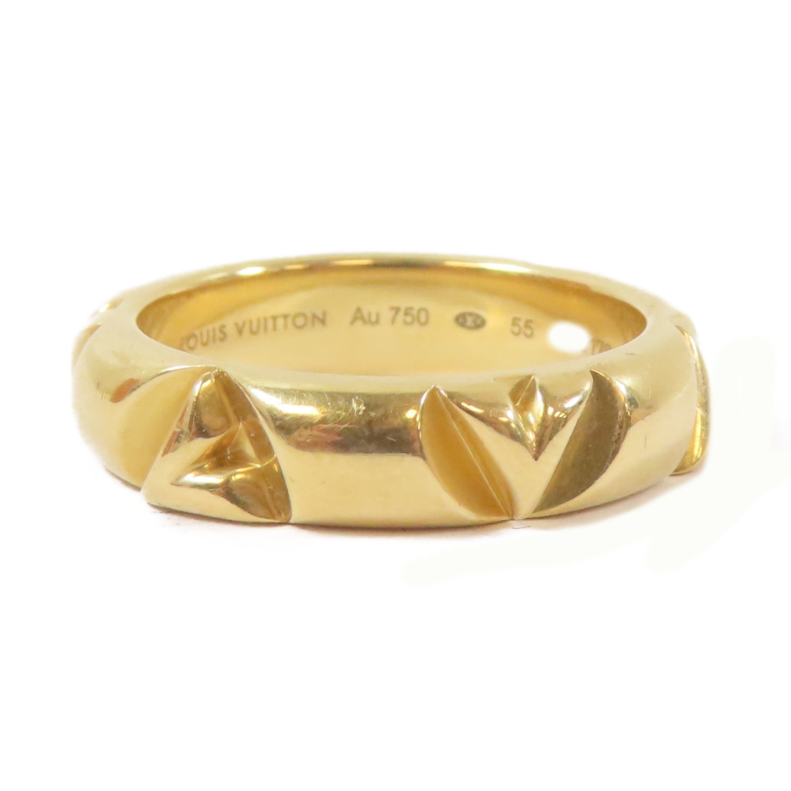 LOUIS VUITTON 18K黃金Gold Ring戒指LV#55/US#7