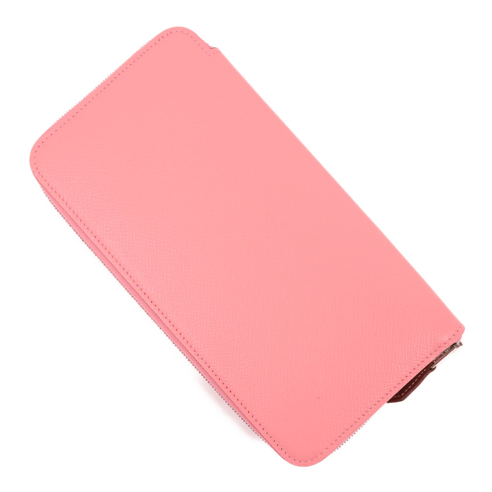 HERMES Epsom皮革Silk In Classic銀扣長錢包Rose Confetti