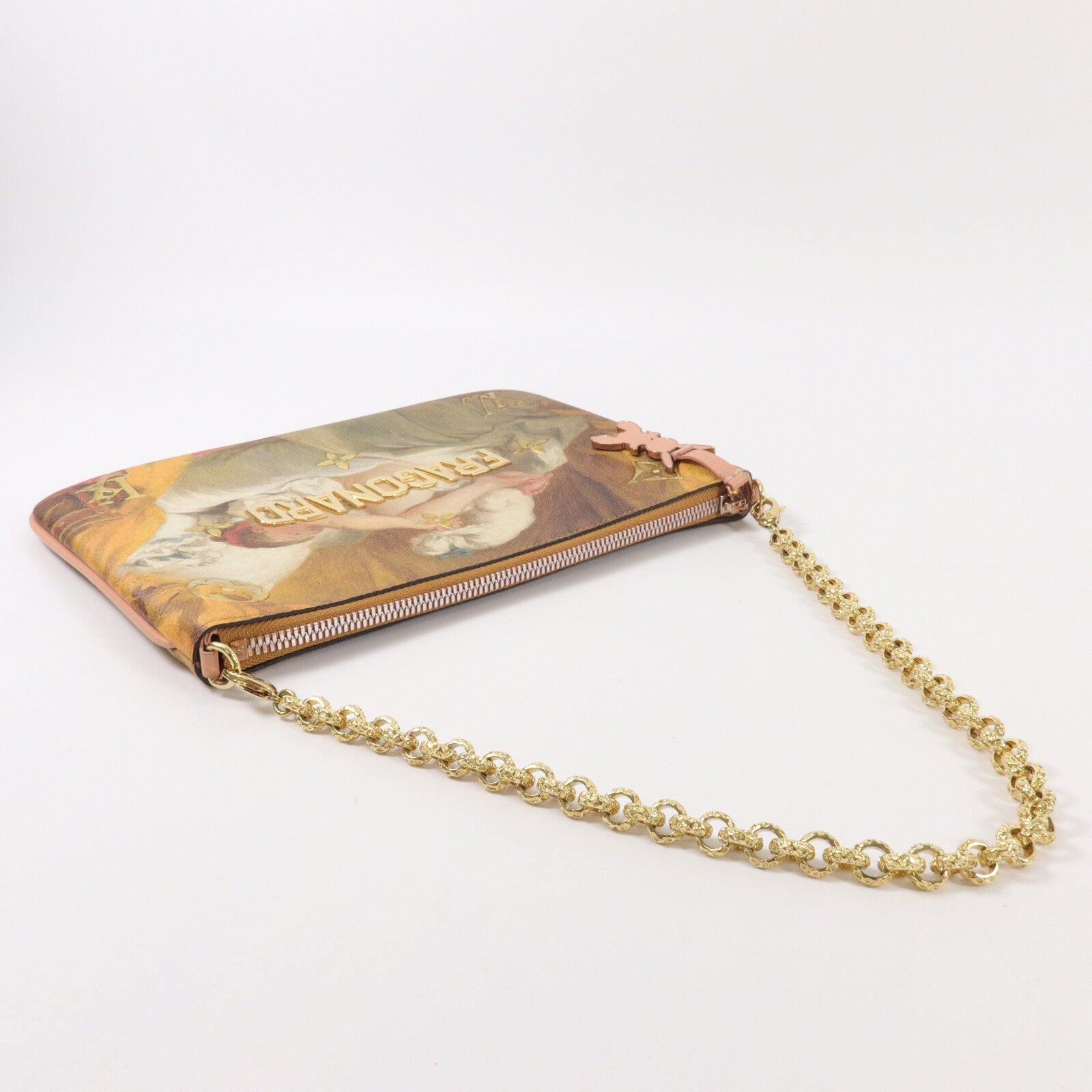 LOUIS VUITTON 牛皮皮革Pochette Plat Fragonard鏈帶肩背袋