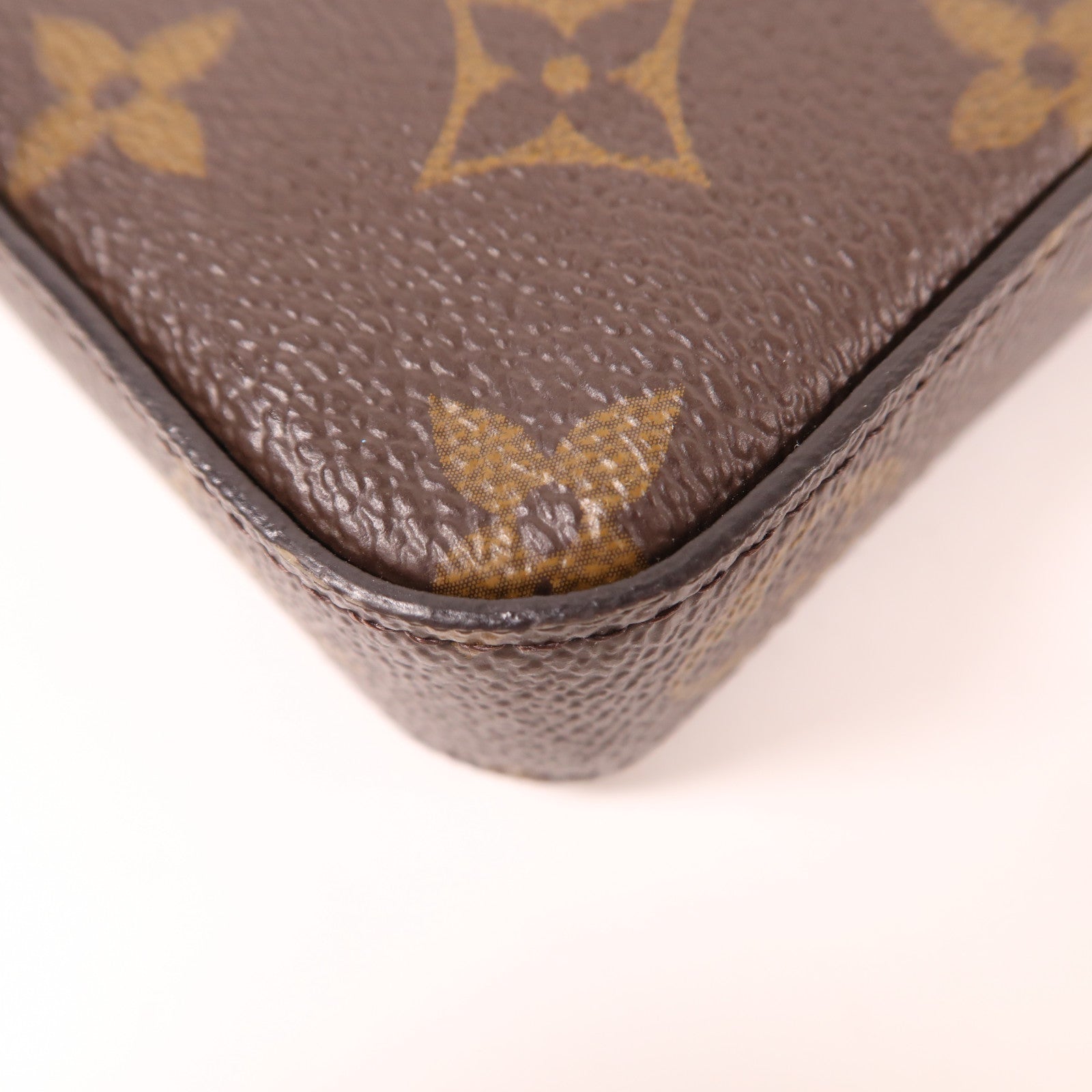 LOUIS VUITTON Monogram Pochette Felicie金扣鏈帶肩背袋棕色