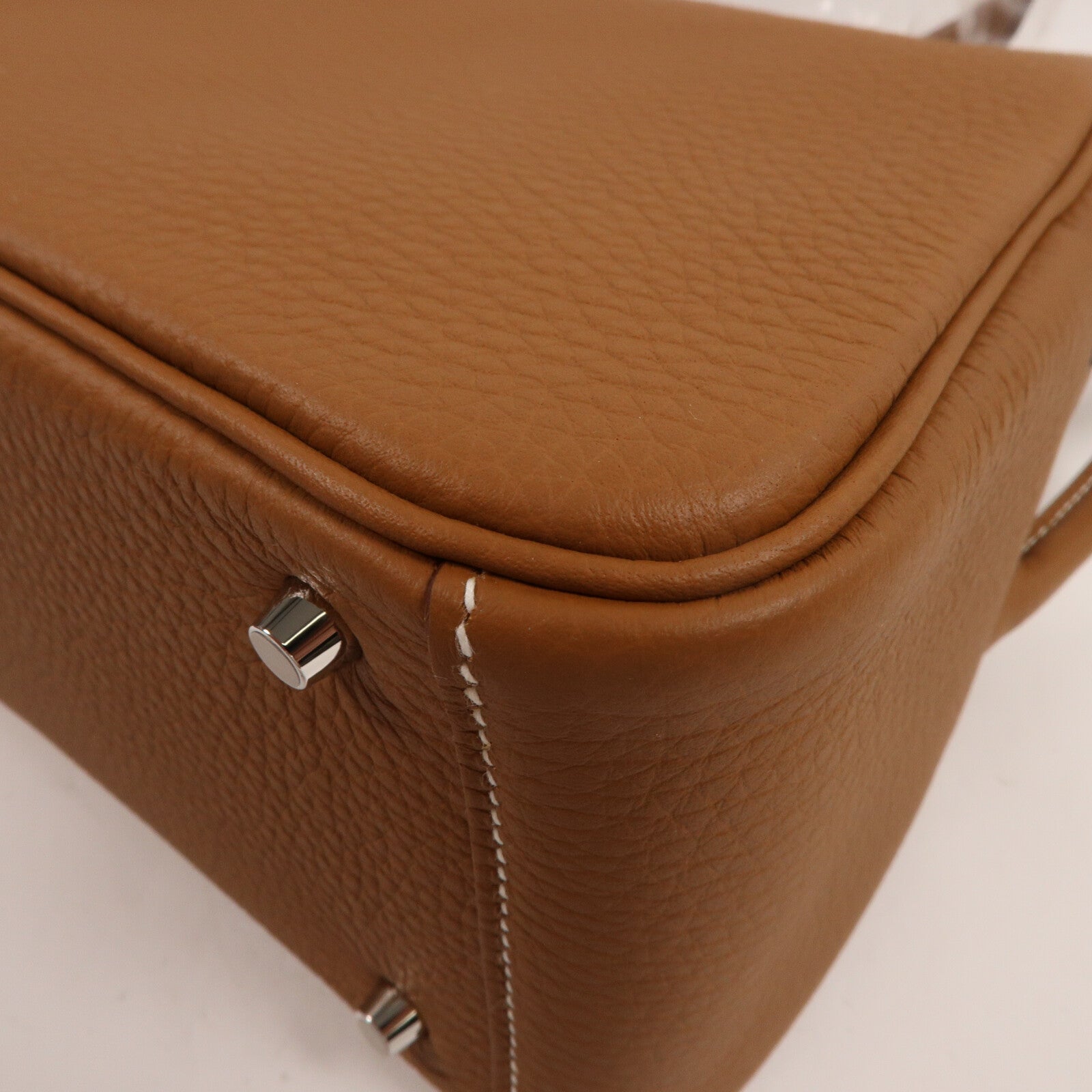HERMES Clemence皮革Mini Lindy手挽肩背兩用袋Gold