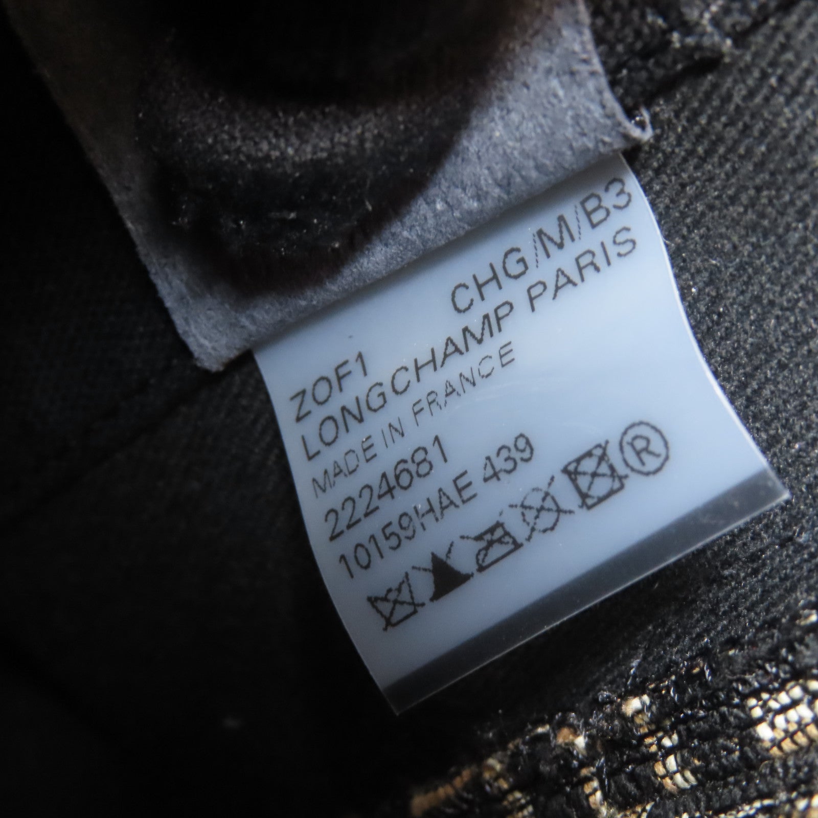 Longchamp 帆布2 Way Shoulder銀扣手挽肩背兩用袋黑色/啡色