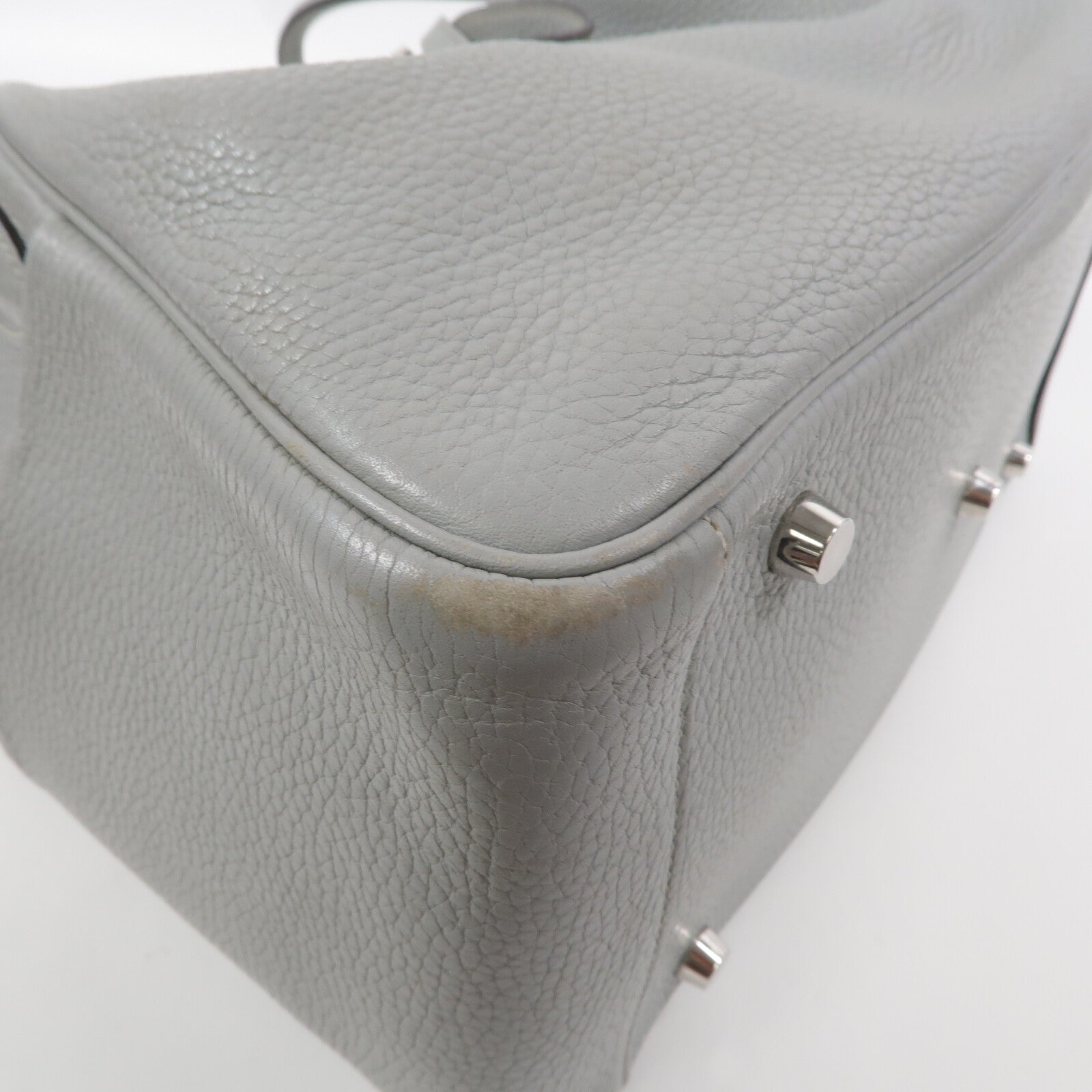 HERMES Clemence皮革Lindy 30手挽肩背兩用袋Bleu Pale