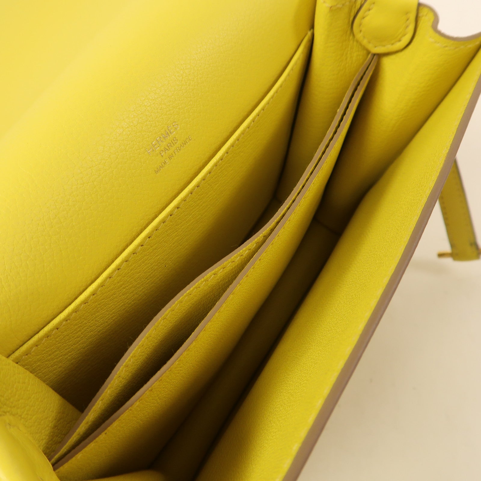 HERMES Evercolor皮革Roulis Mini金扣肩背袋Lime