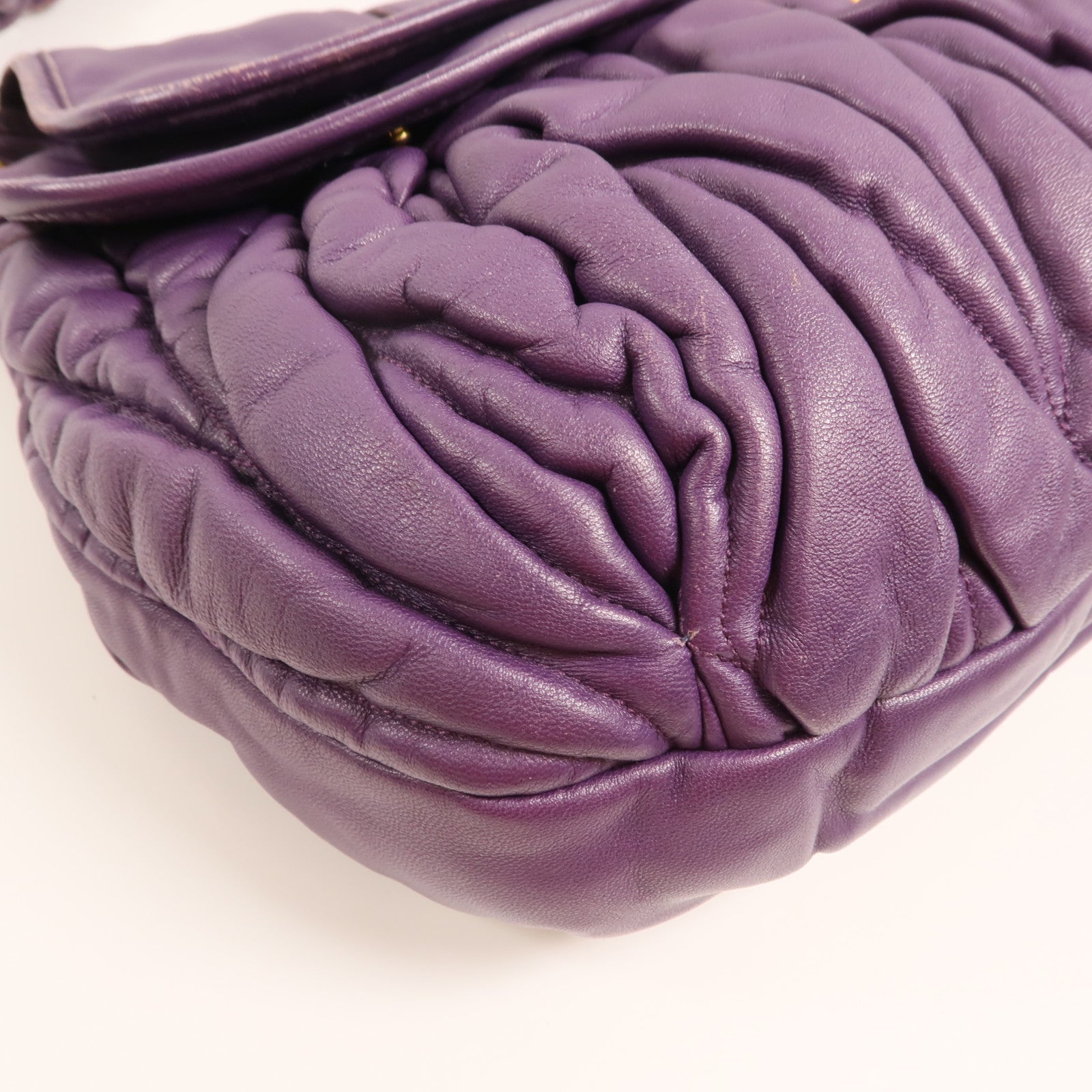 Miu Miu 羊皮皮革Shoulder Bag金扣手挽肩背兩用袋