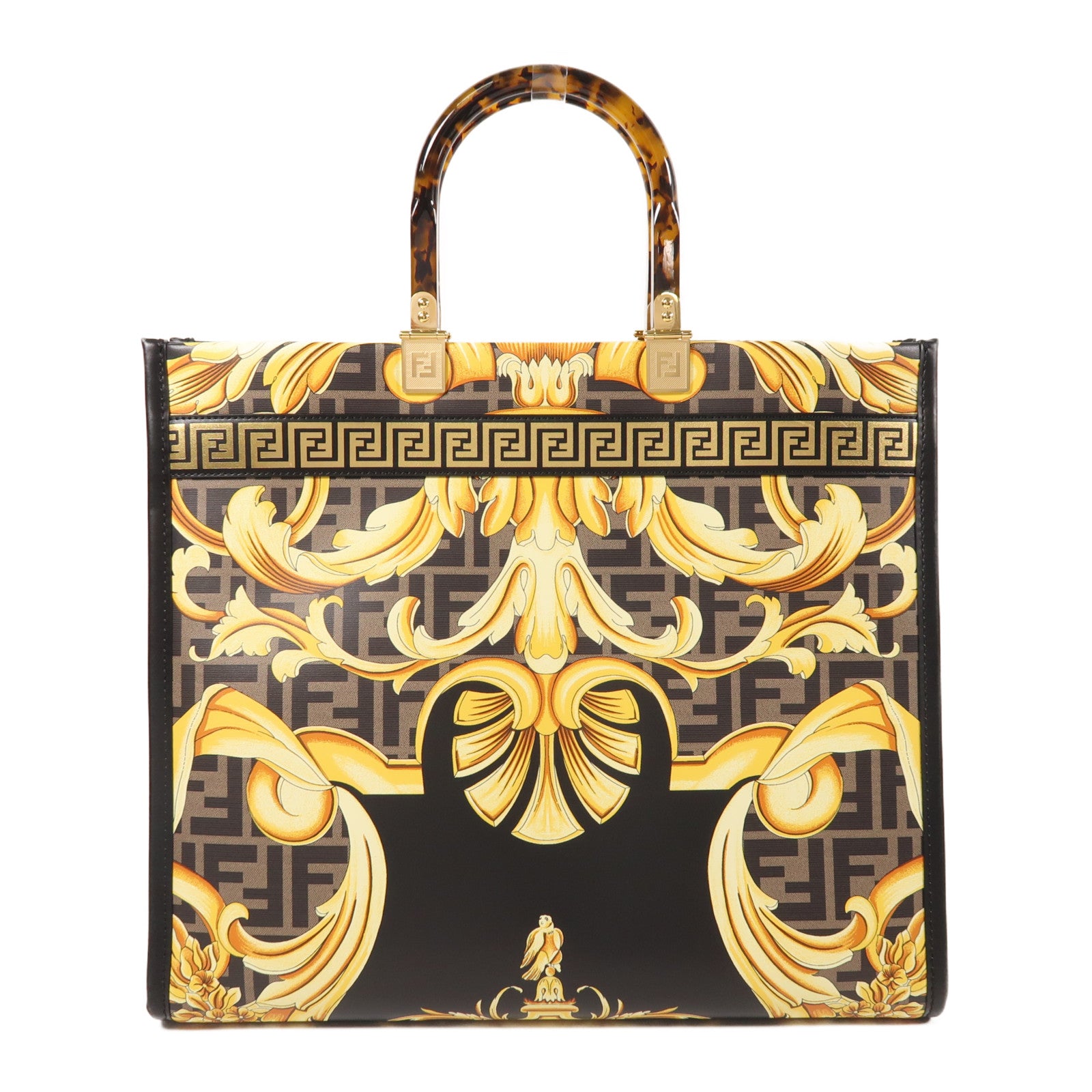FENDI 皮革Sunshine Tote Bag金扣手挽肩背兩用袋
