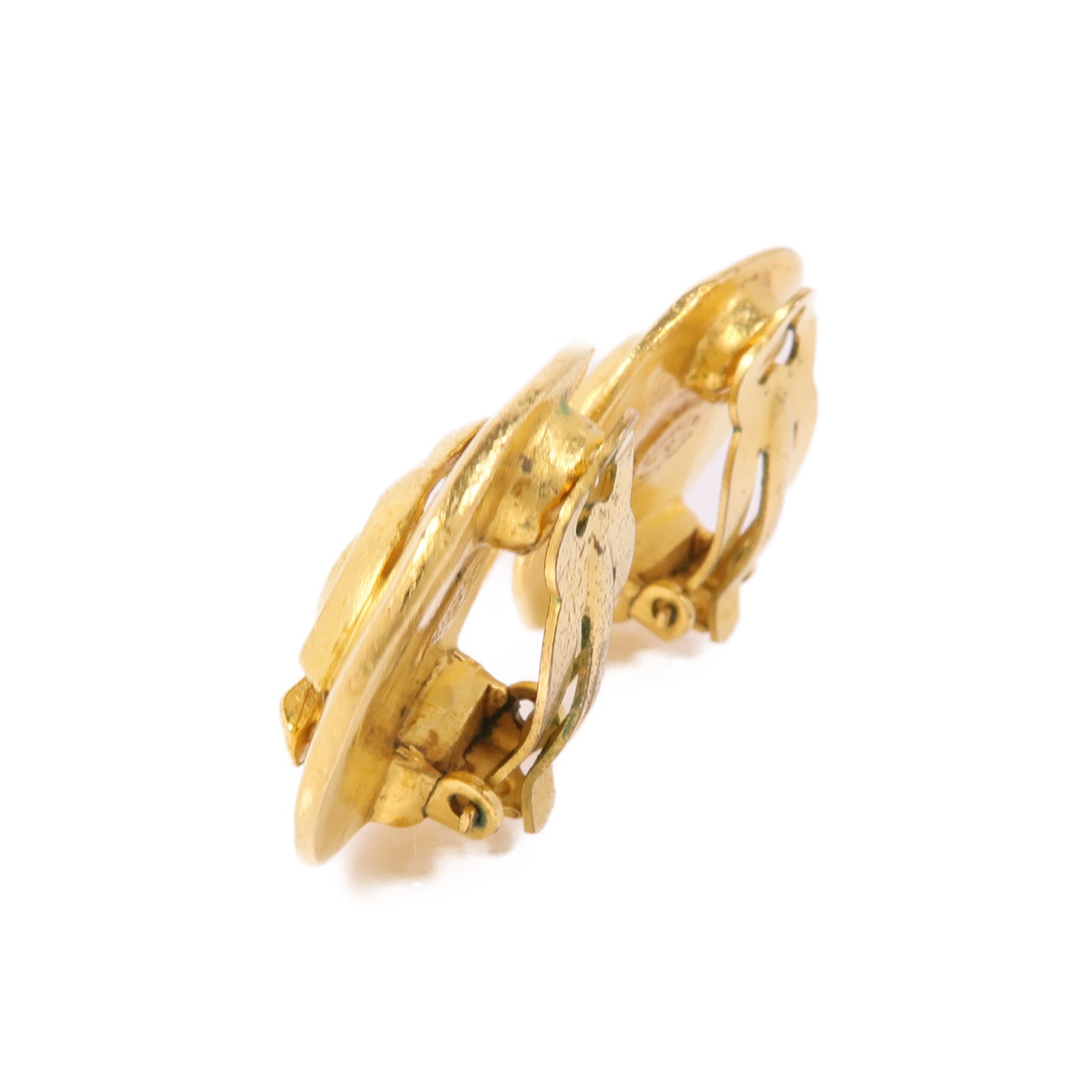 CHANEL CC Earrings Metal Gold