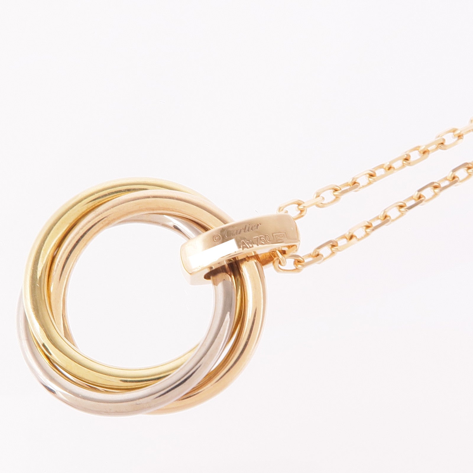 CARTIER 18K白金/玫瑰金/黃金Trinity Pandent項鍊