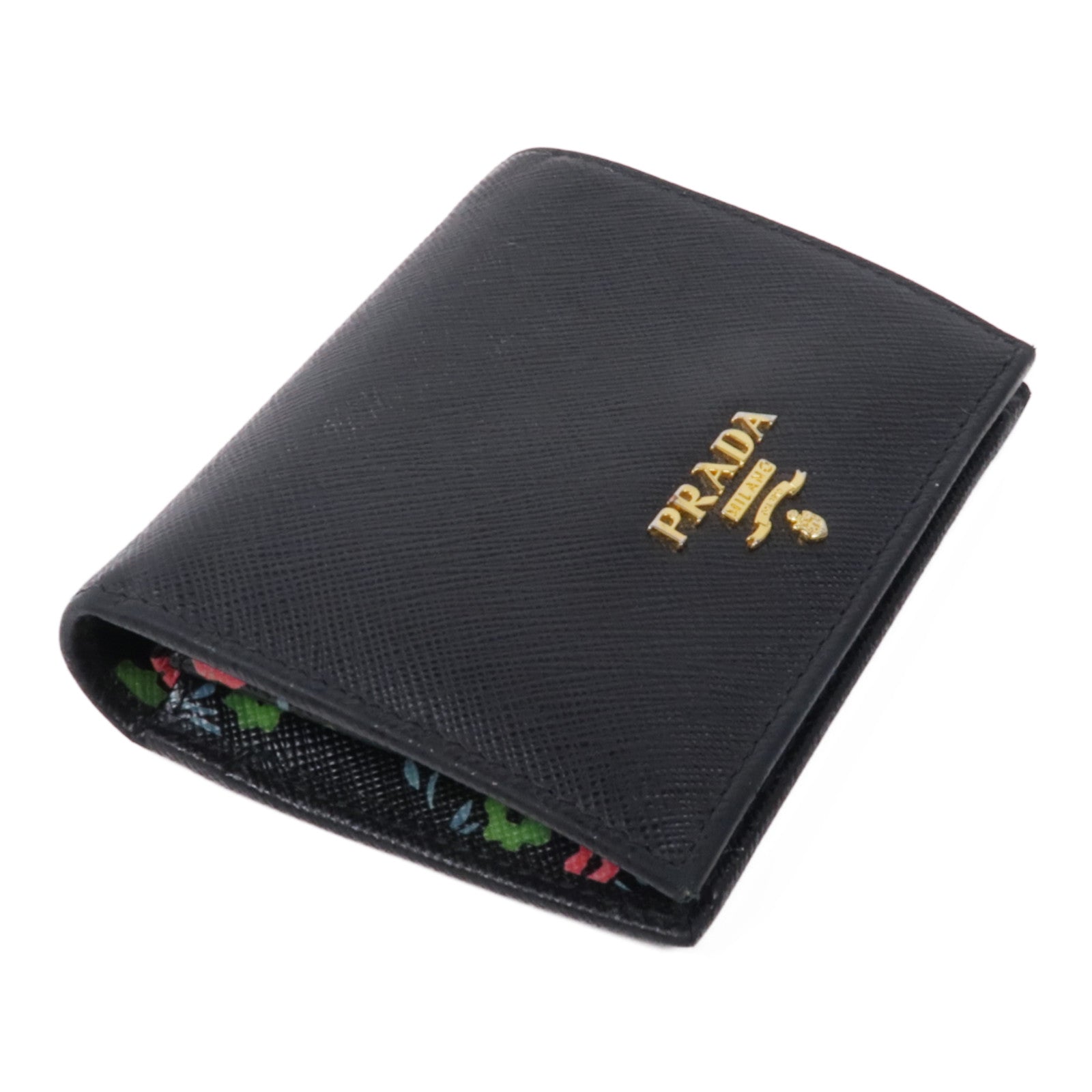 PRADA Saffiano皮革Wallet金扣錢包