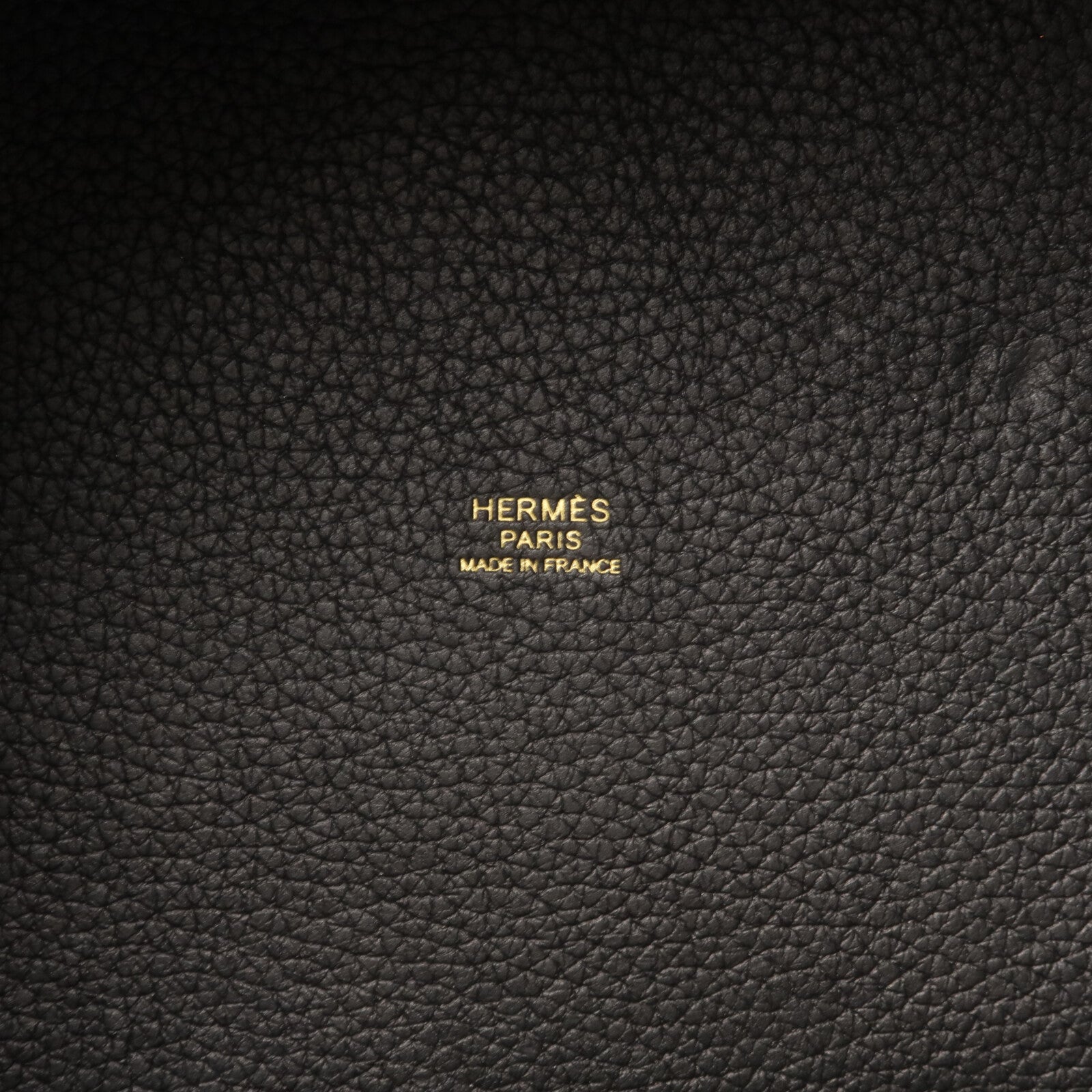 HERMES Clemence皮革Picotin MM扣手挽袋Noir