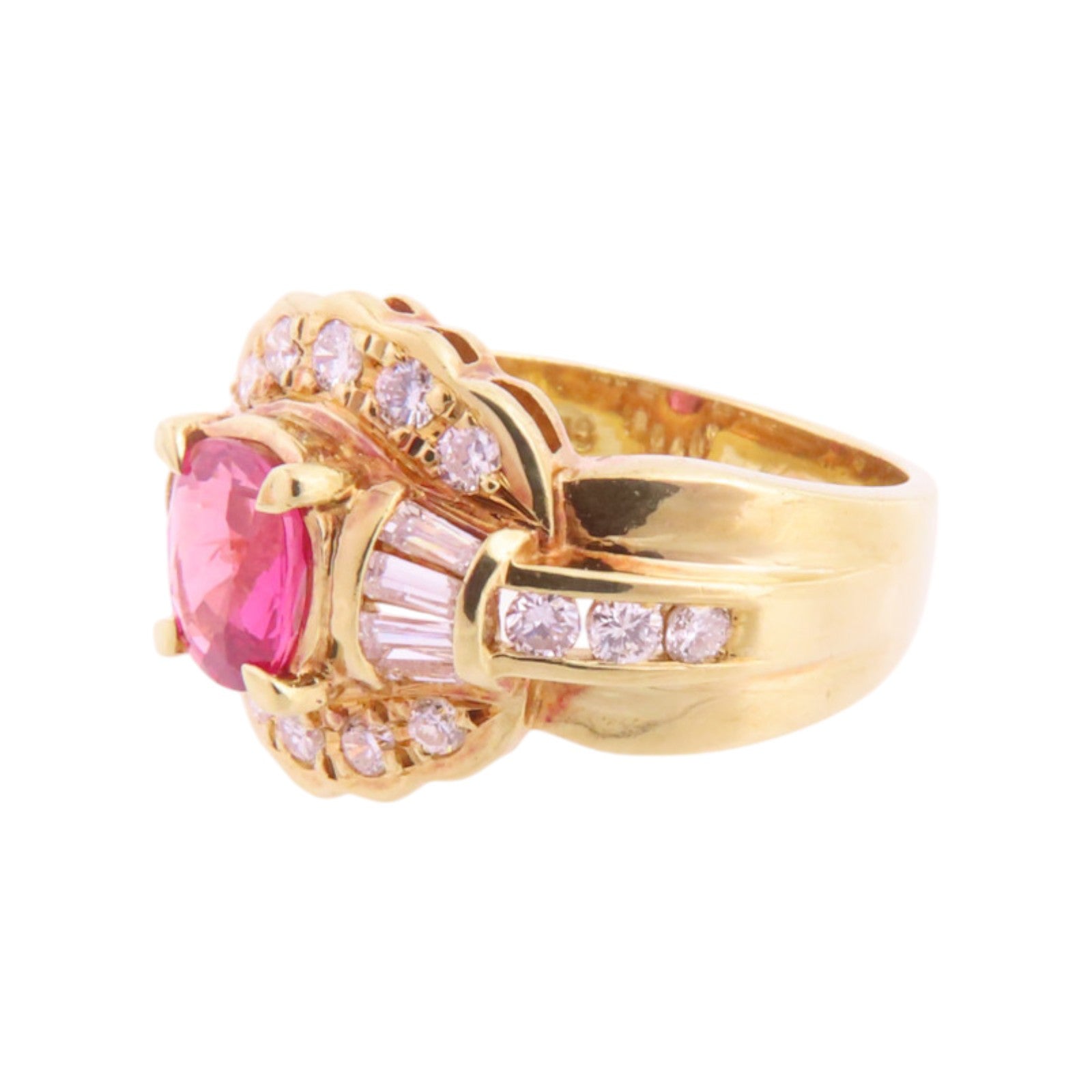 JEWELRY 【激減優惠】18K黃金/紅寶石/鑽石Ruby Diamond Ring戒指US#5.5