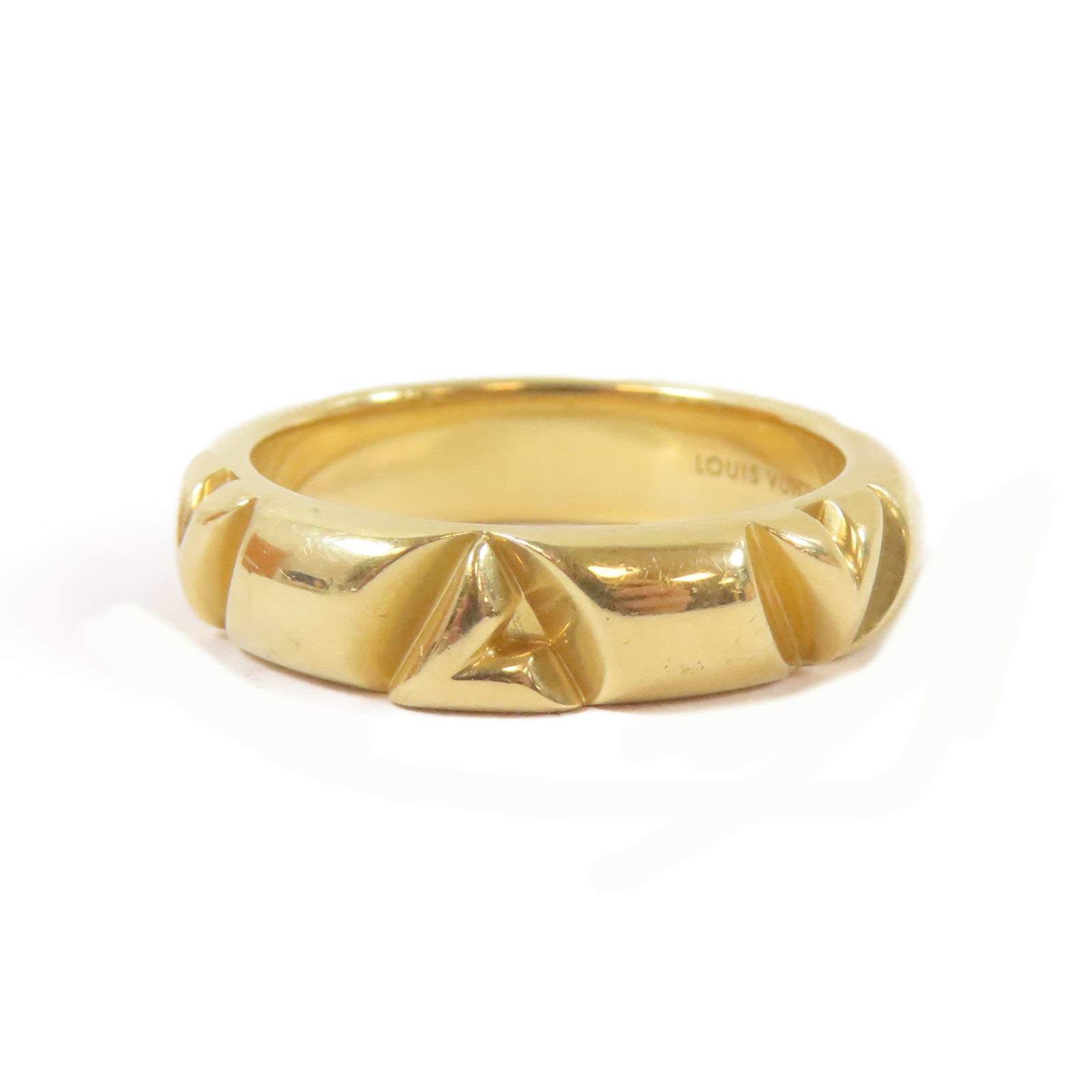 LOUIS VUITTON 18K黃金Gold Ring戒指LV#55/US#7